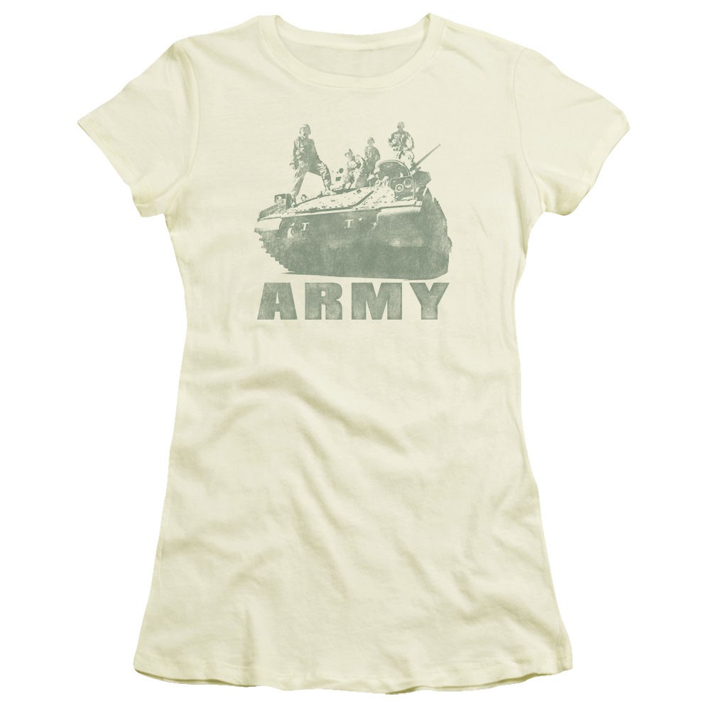 US Army Tank Strong Off White Juniors T-Shirt