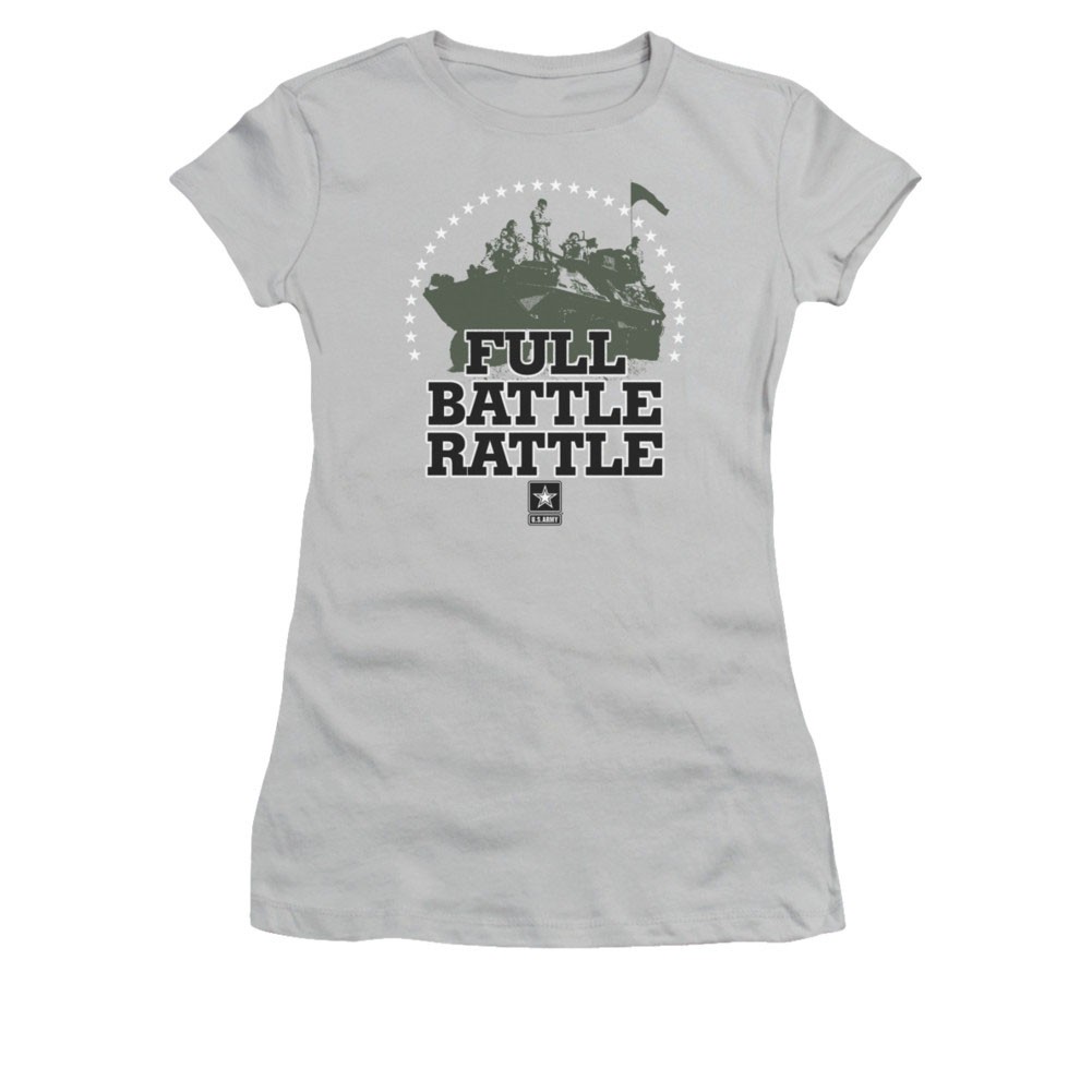 US Army Full Battle Rattle Gray Juniors T-Shirt
