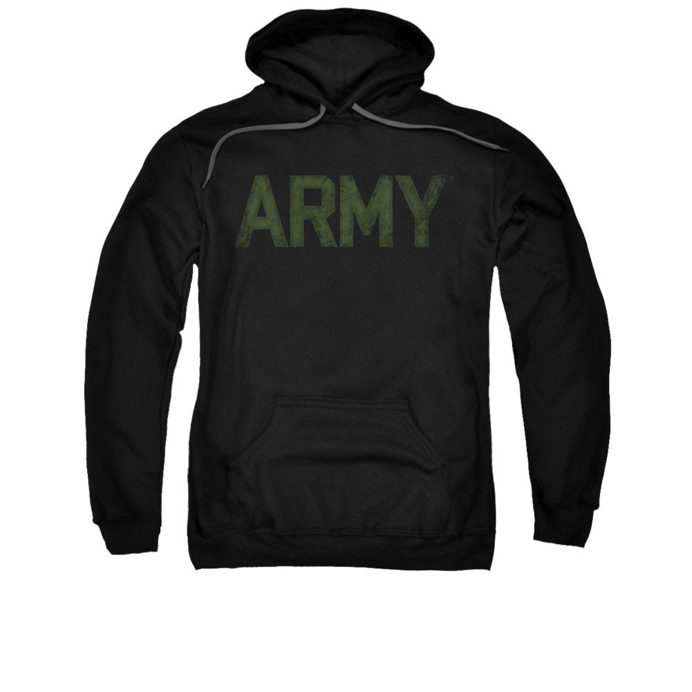 US Army Type Logo Black Pullover Hoodie