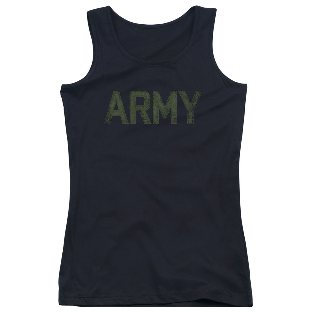 US Army Type Black Juniors Tank Top