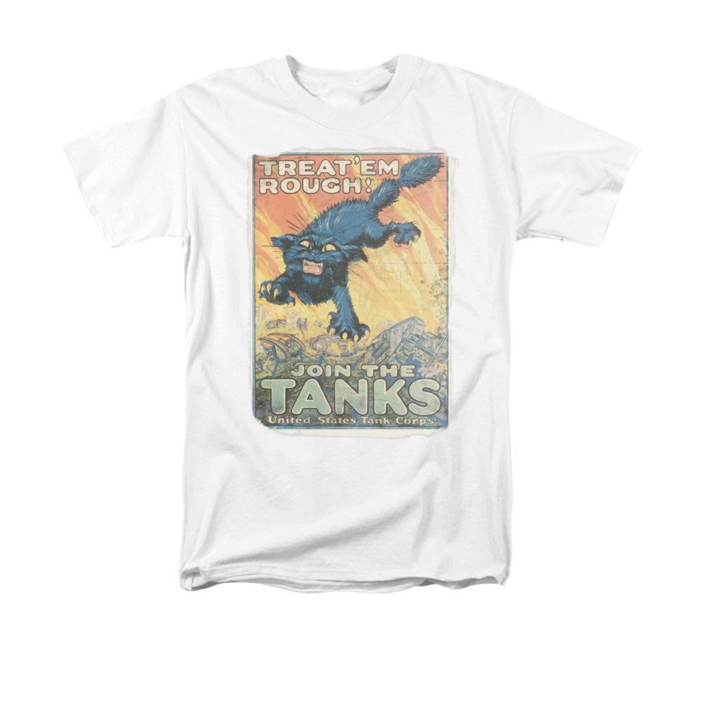 US Army Treat Em Rough White T-Shirt