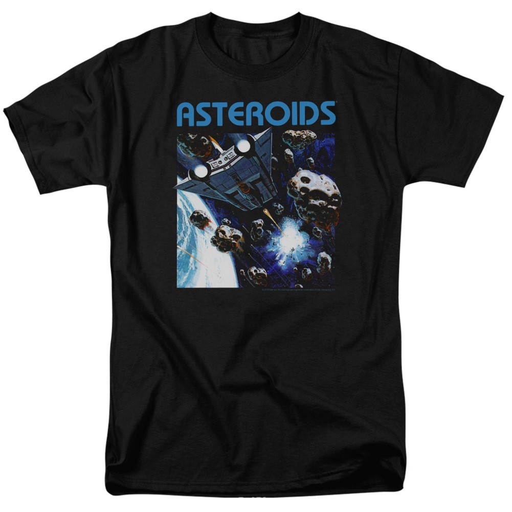 Atari Asteroids Men's Black T-Shirt, Black