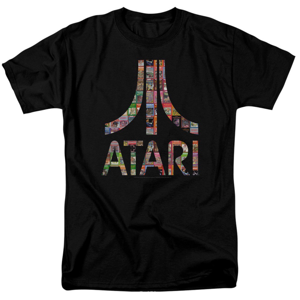 Atari Video Game Covers Men's Black T-Shirt, Black