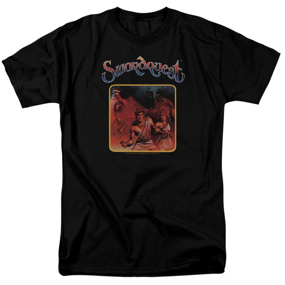 Atari Swordquest Men's Black T-Shirt, Black