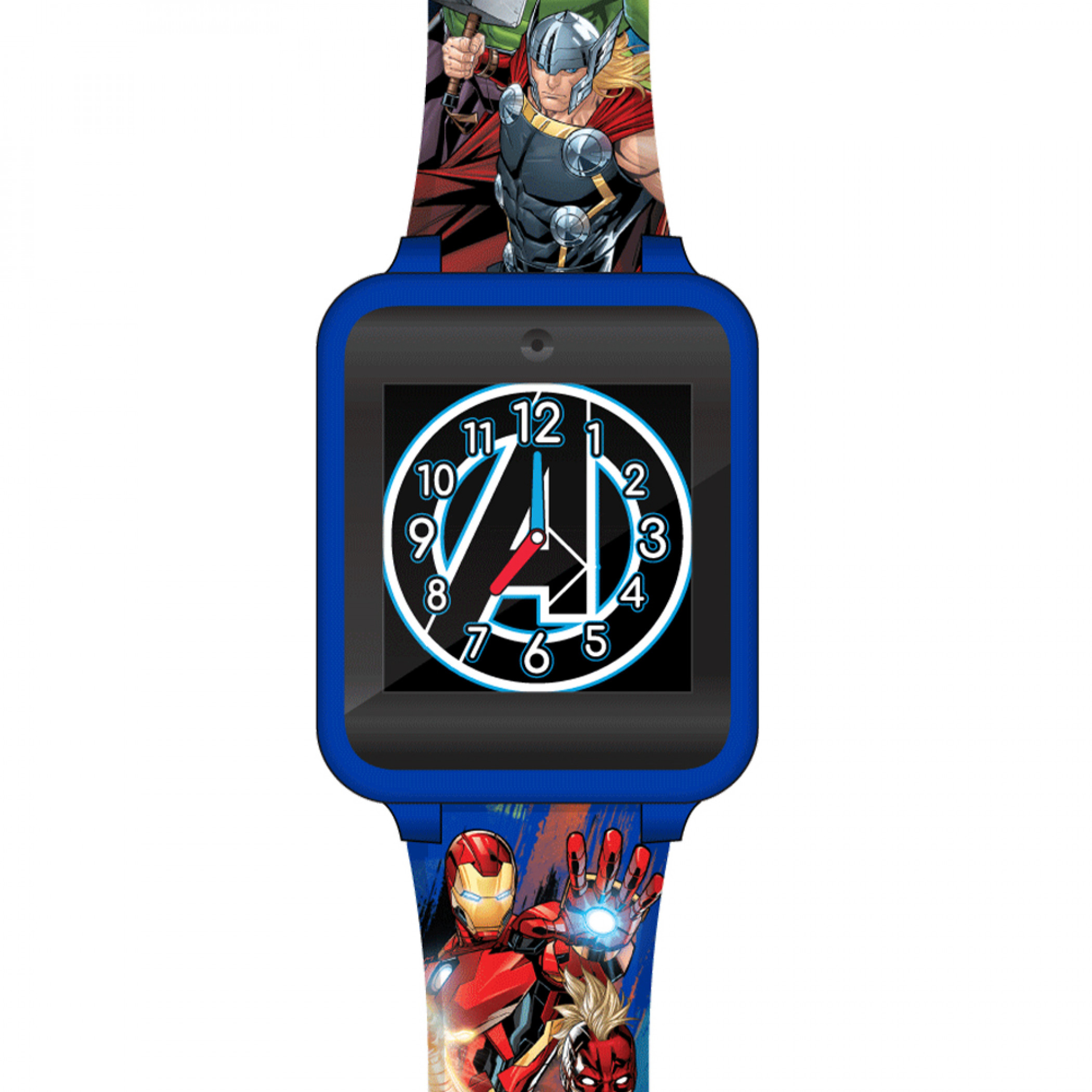 Accutime Avengers Interactive Blue Square Face Kids Watch, Blue