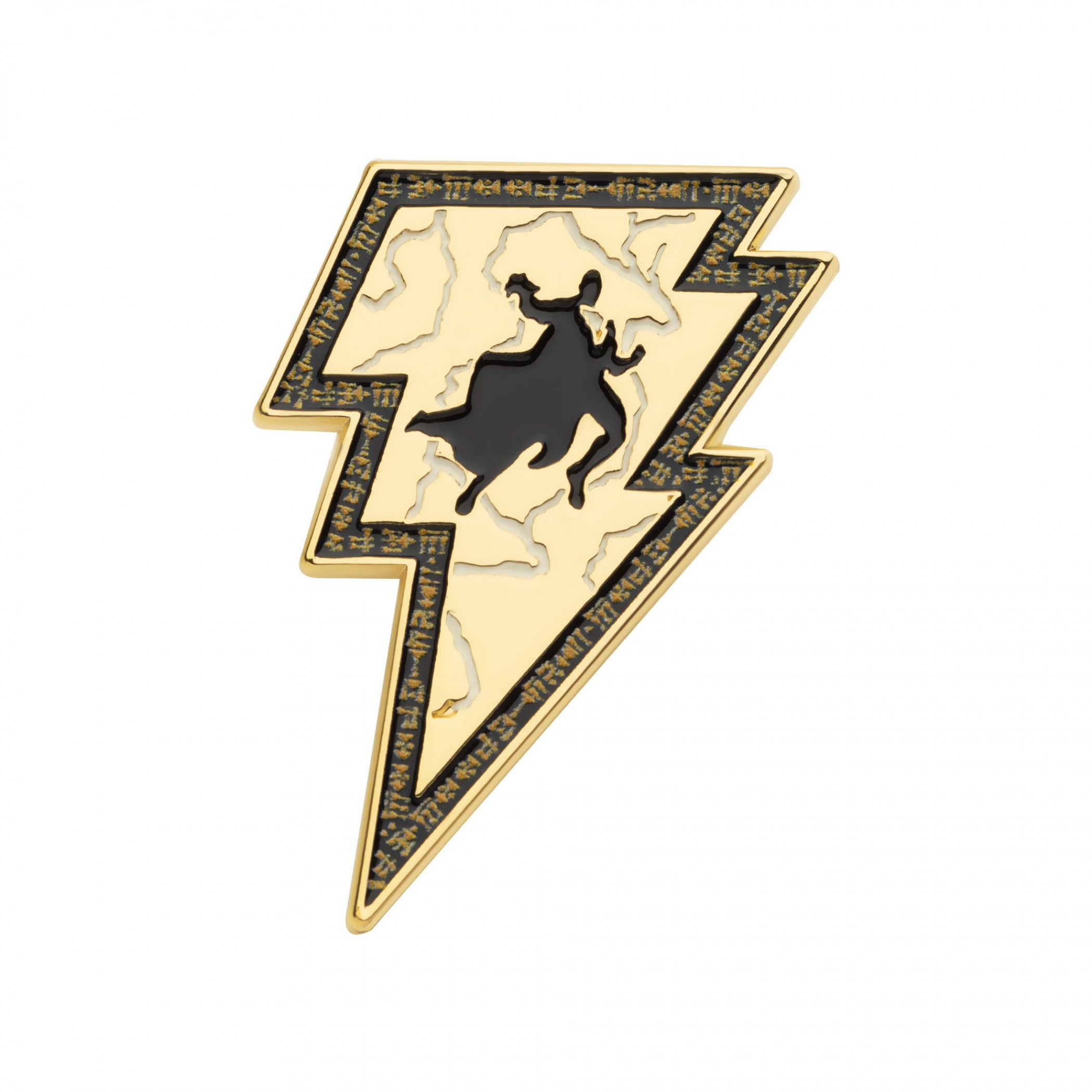 Black Adam Lightning Logo Pin, Gold