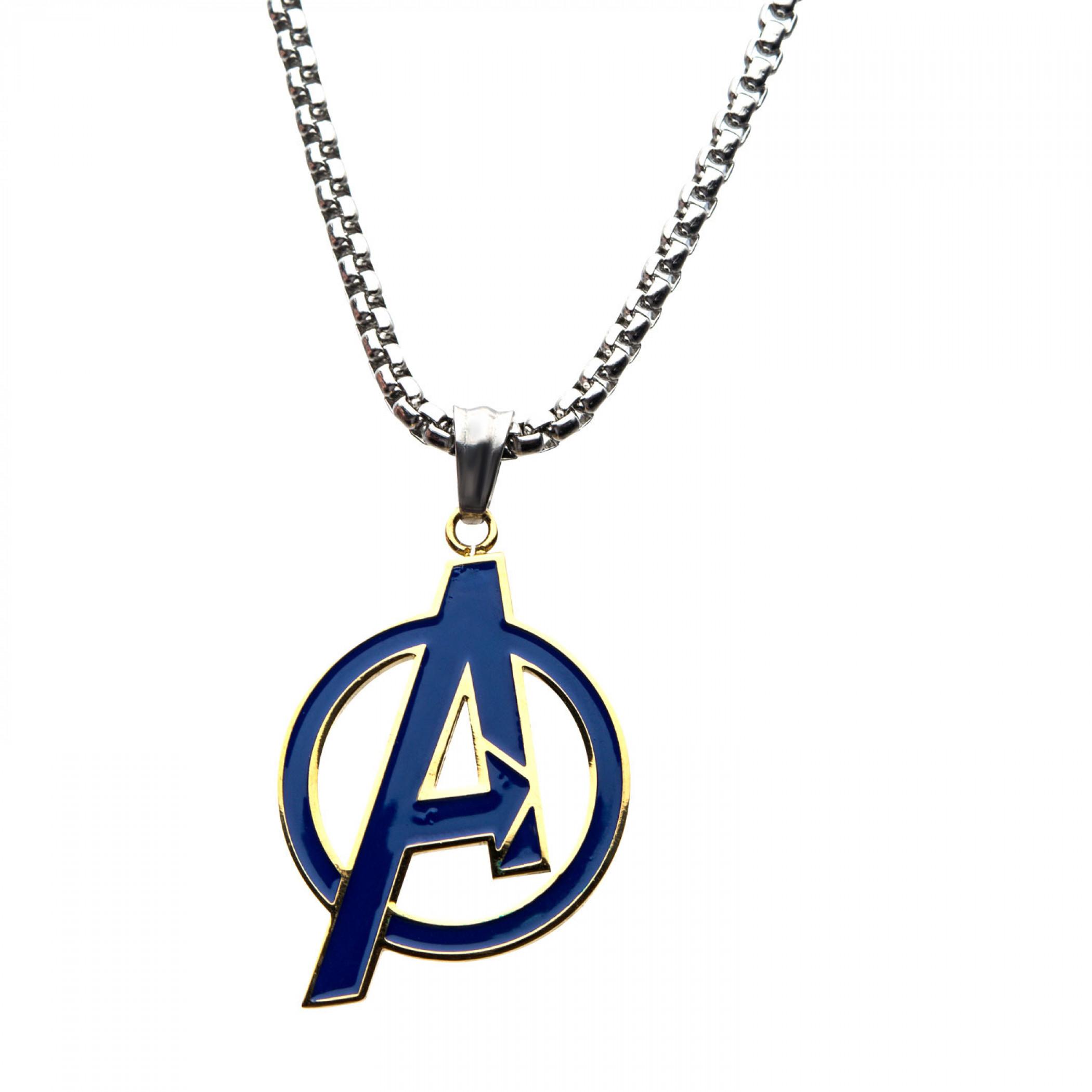 Avengers Logo Charm Necklace, Silver