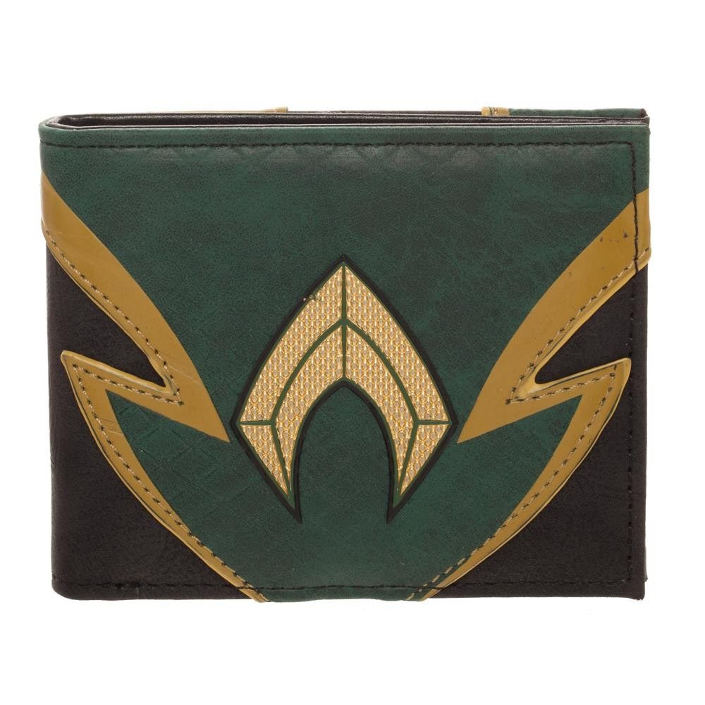 Aquaman Chrome Weld Patch Green Black Wallet, Green