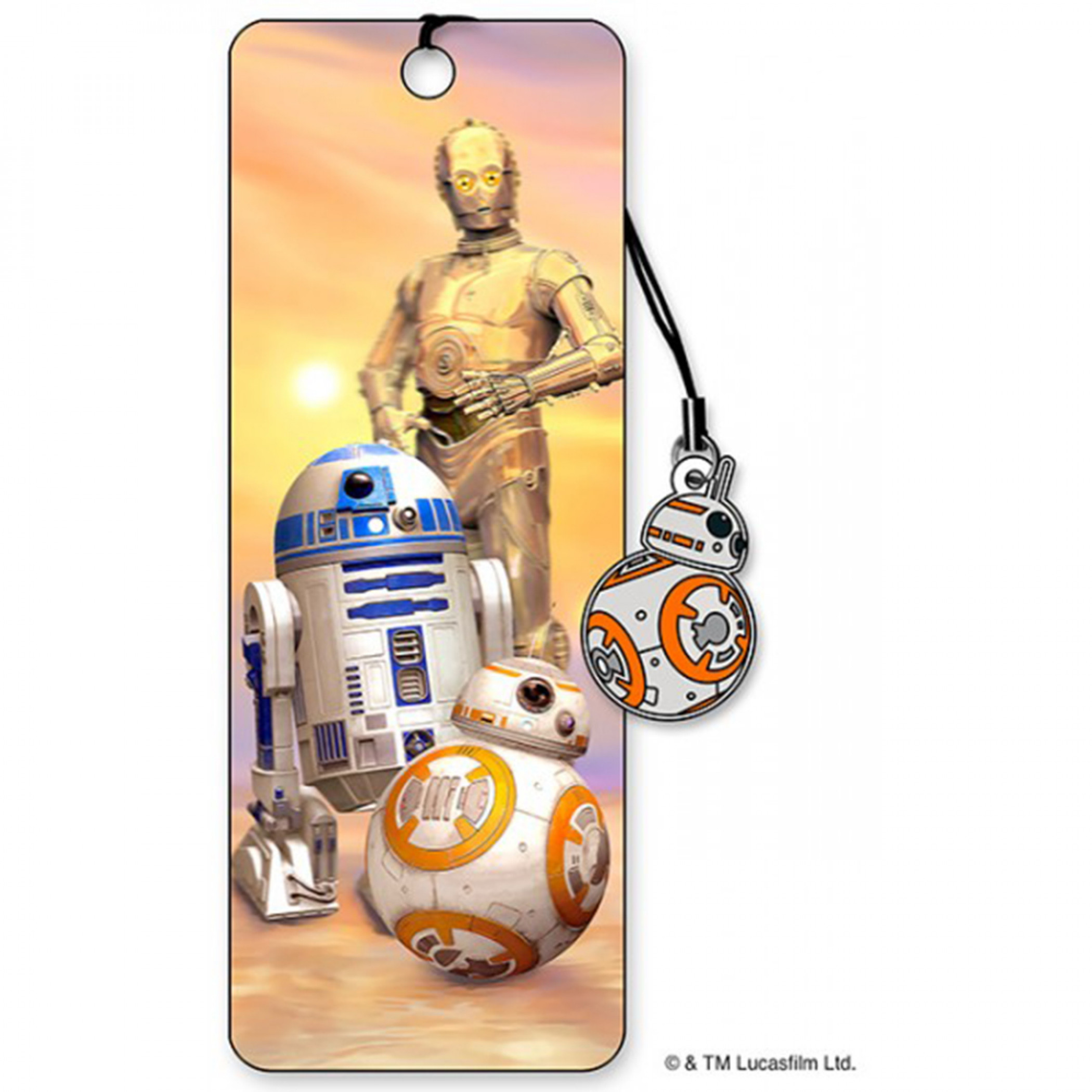 Star Wars Droids C3PO  R2-D2  BB-8 3D Bookmark, Multi-Color