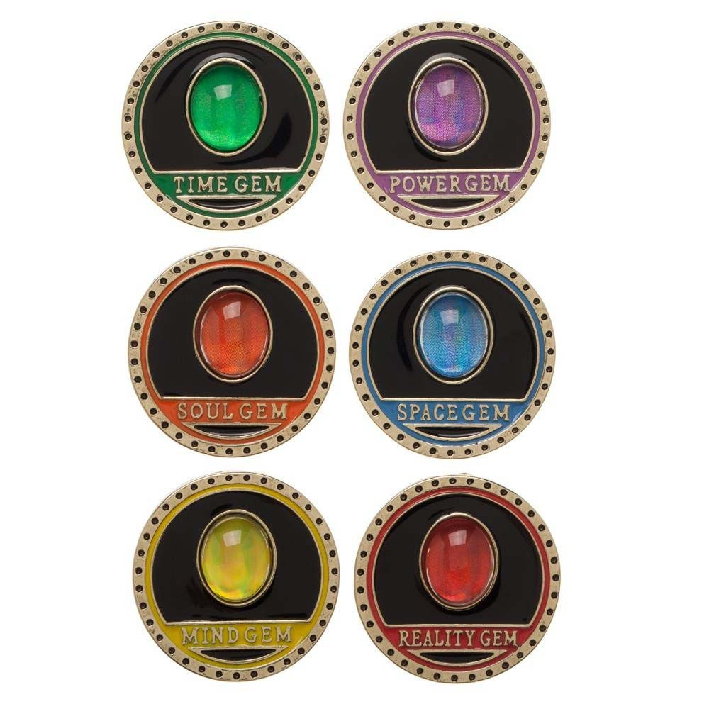 Avengers Infinity War Gauntlet Stones Lapel Pin Set