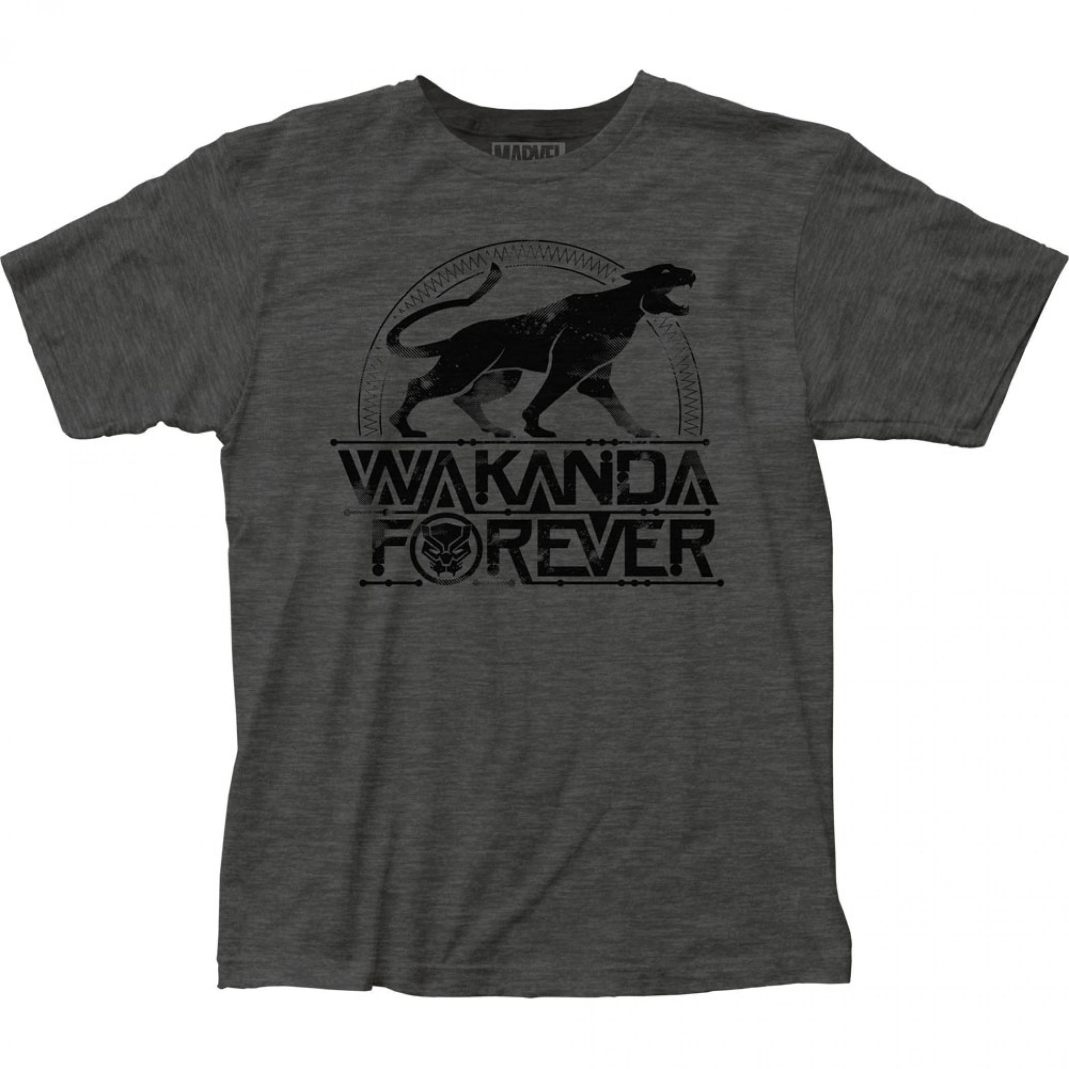 Black Panther Wakanda Forever Strength T-Shirt, Grey