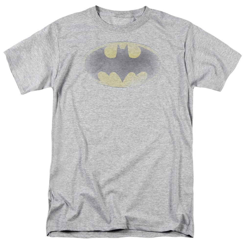 Batman Faded Logo Men's Grey T-Shirt, Grey