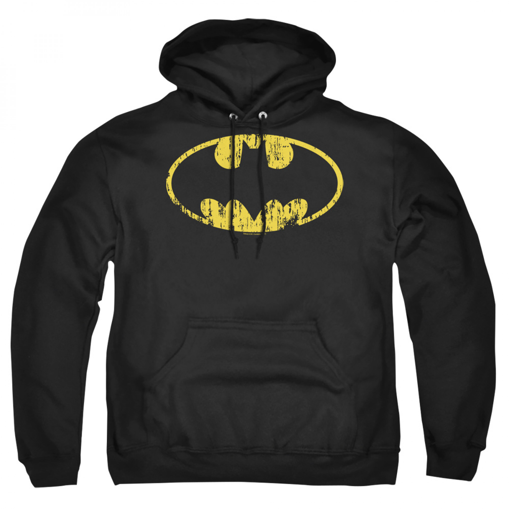 Batman Distressed Symbol Pullover Hoodie, Black