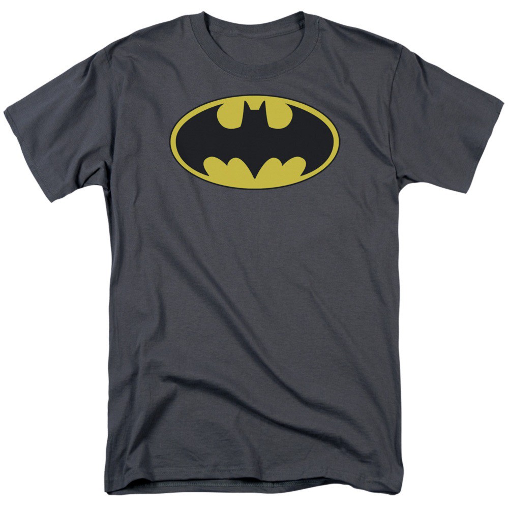 Batman Classic Bat Logo Men's Grey Tshirt