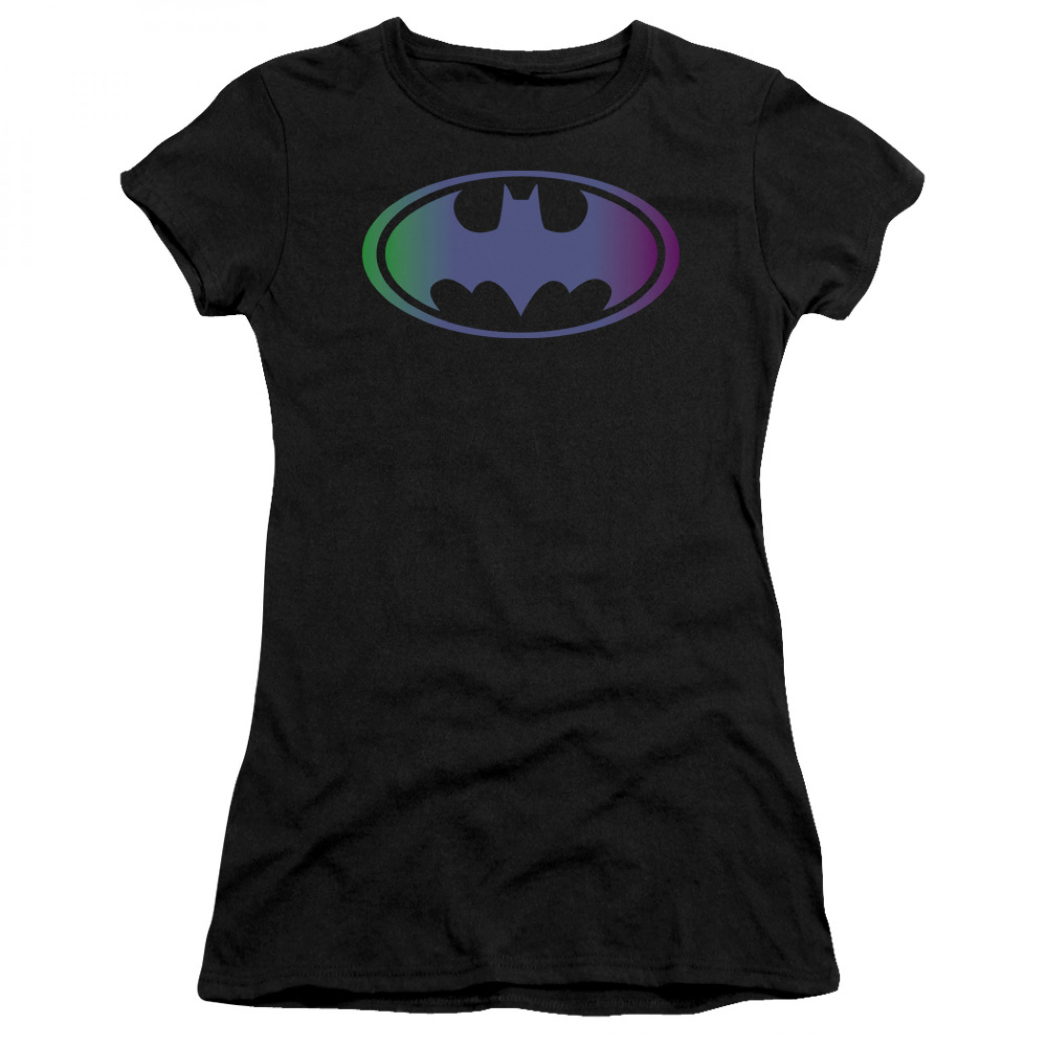 Batman Gradient Symbol Junior's T-Shirt, Black