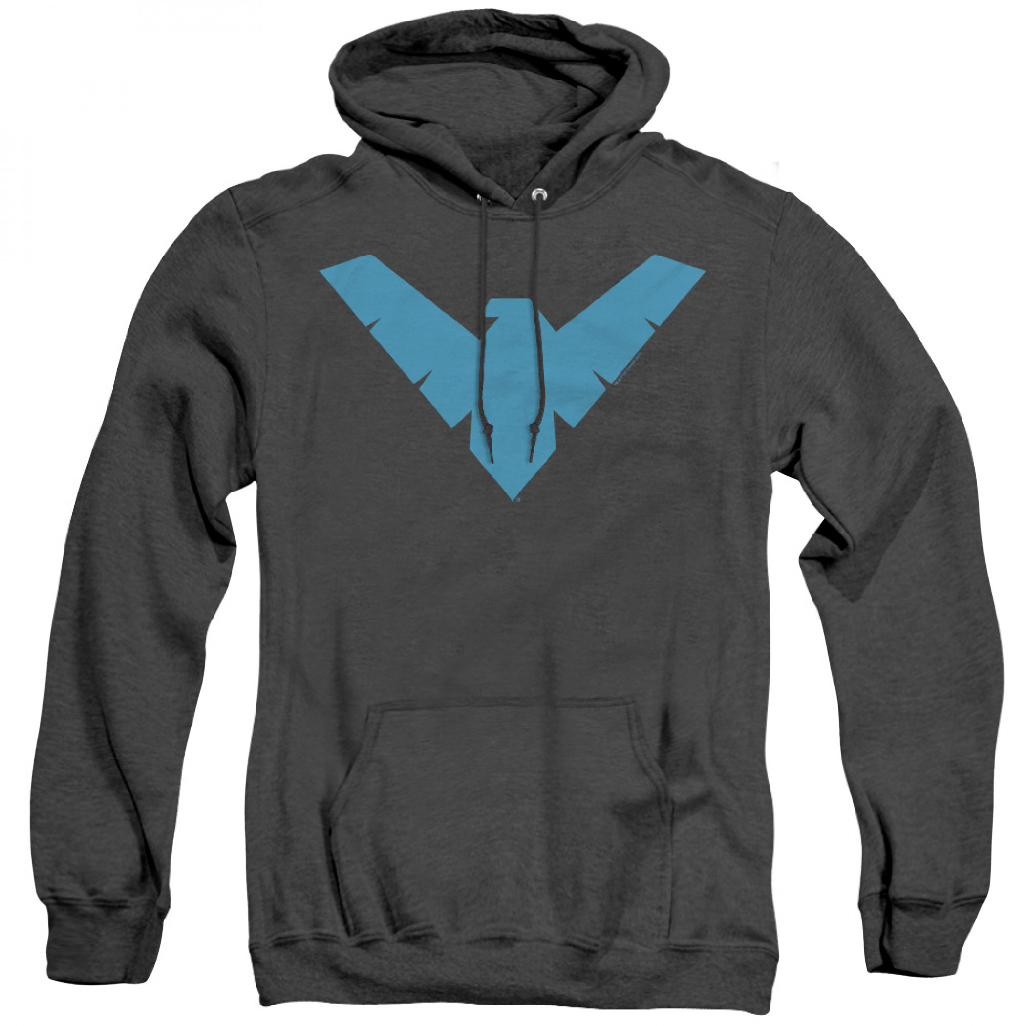 Nightwing Logo Men's Heather Hoodie, Grey