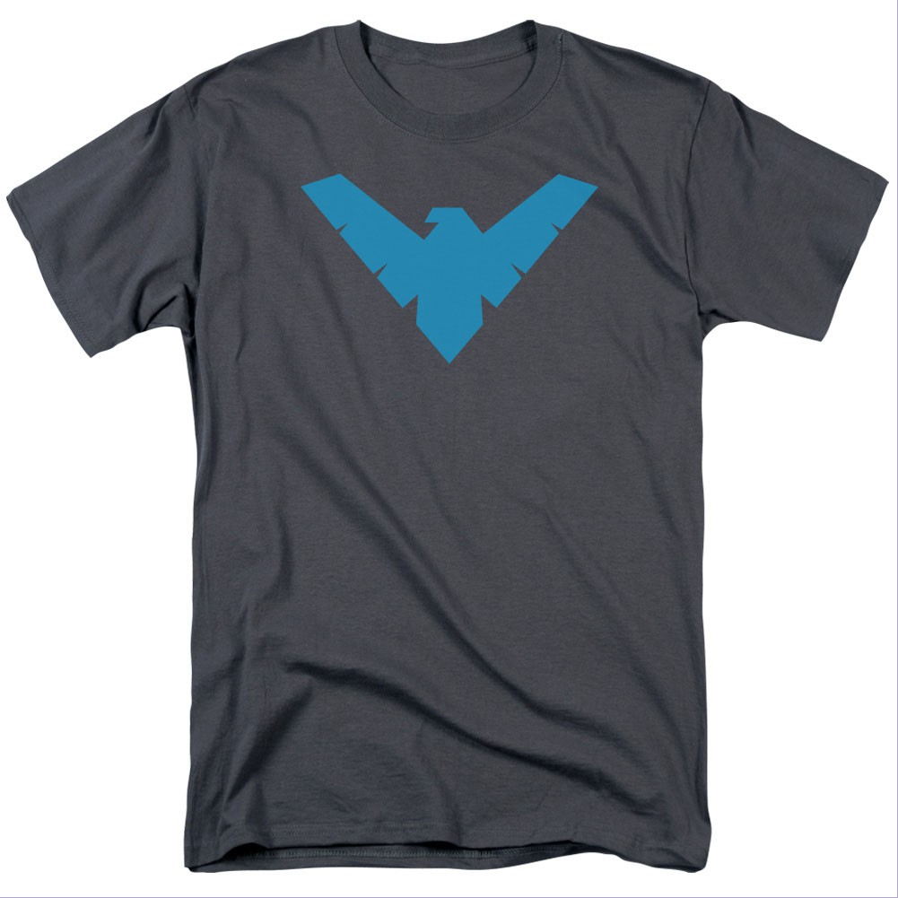 Batman Nightwing Symbol Gray T-Shirt, Grey