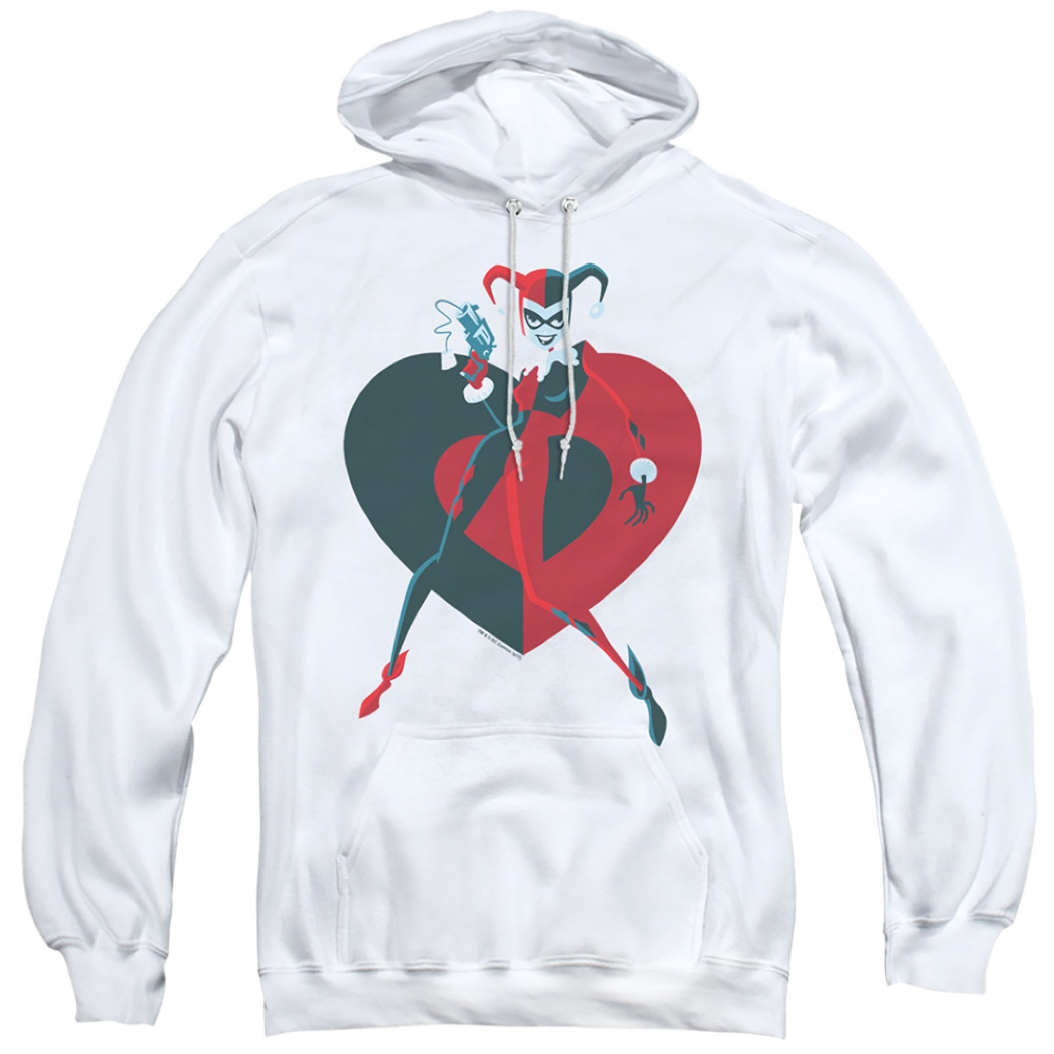 Harley Quinn Heart White Hoodie, White
