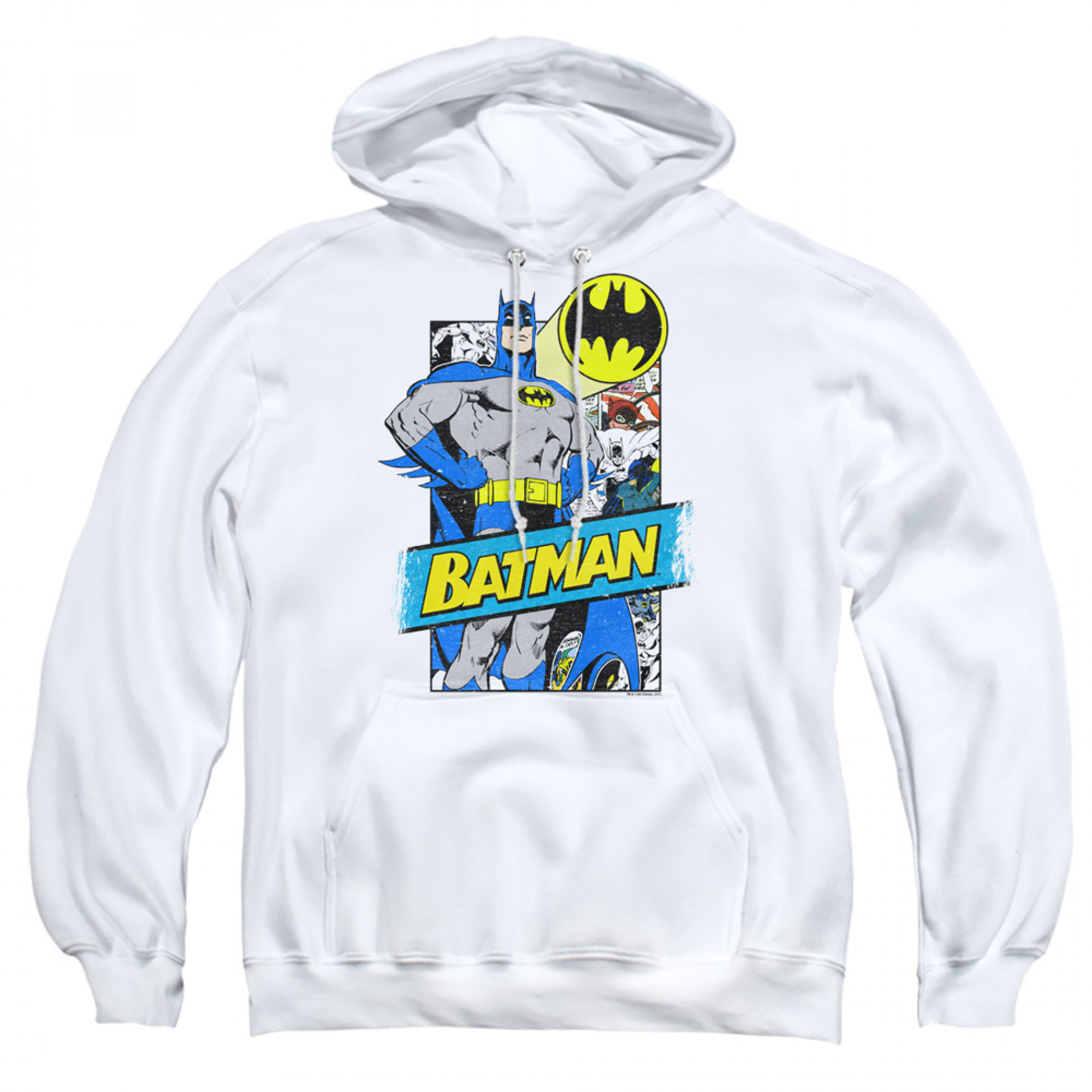 Batman Out of The Pages Pull-Over Hoodie, White