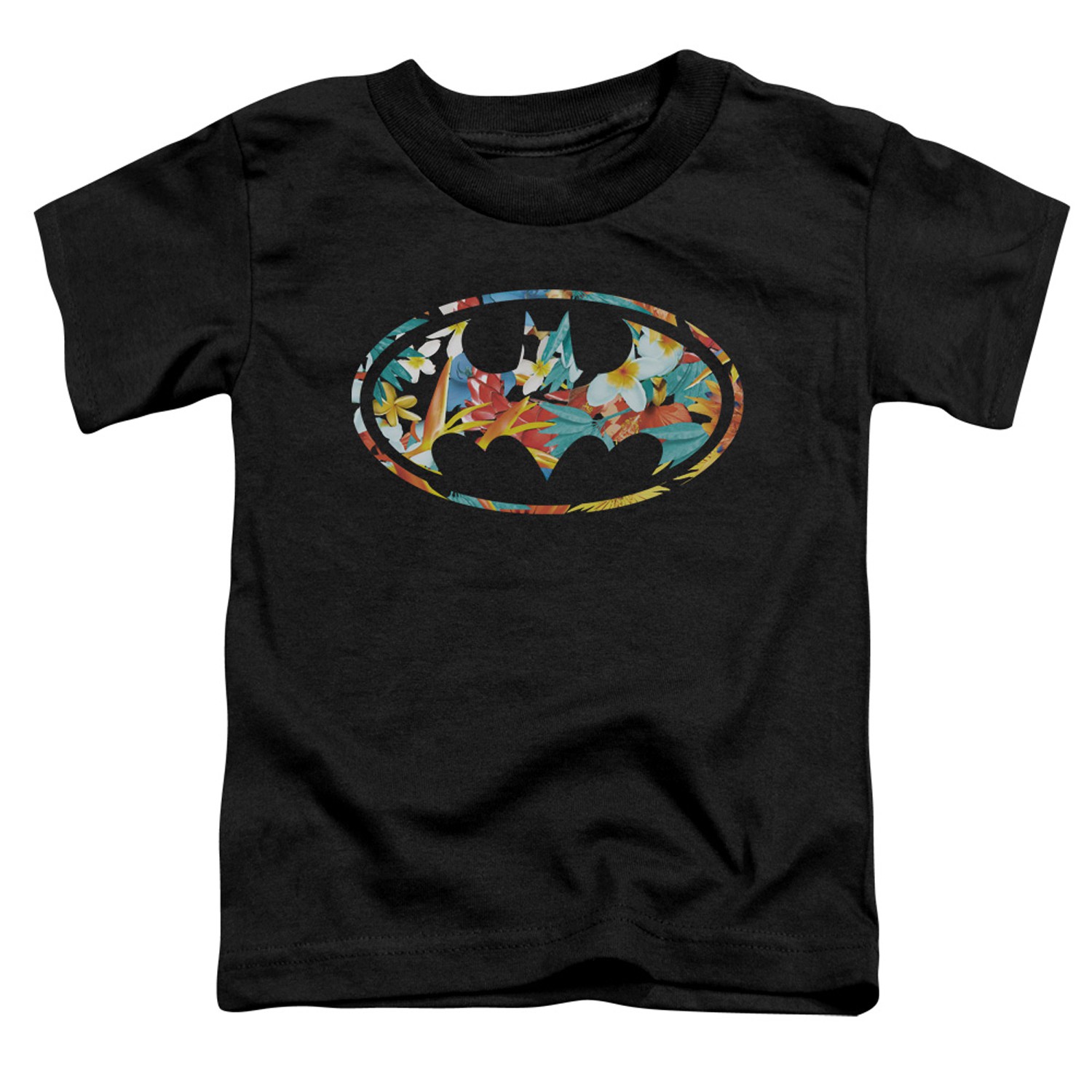Batman Hawaiian Logo Toddlers Tshirt, Black