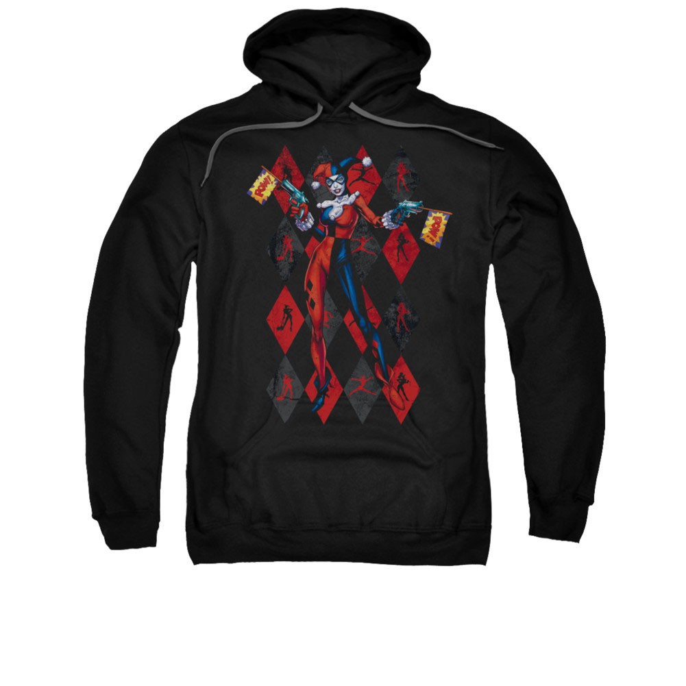 Batman Harley Quinn Men's Pow Black Pullover Hoodie