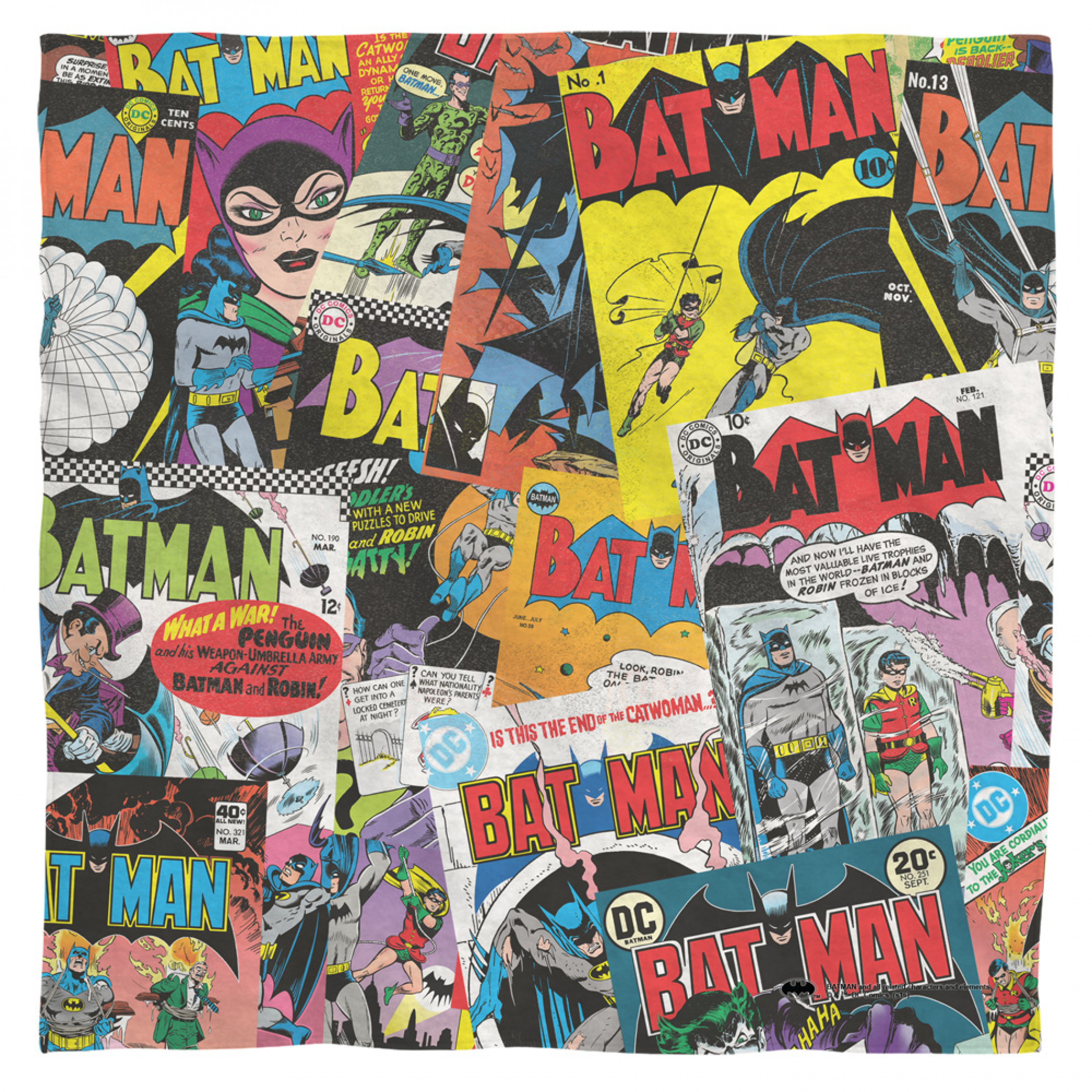 Batman Vintage Comics Bandana, White