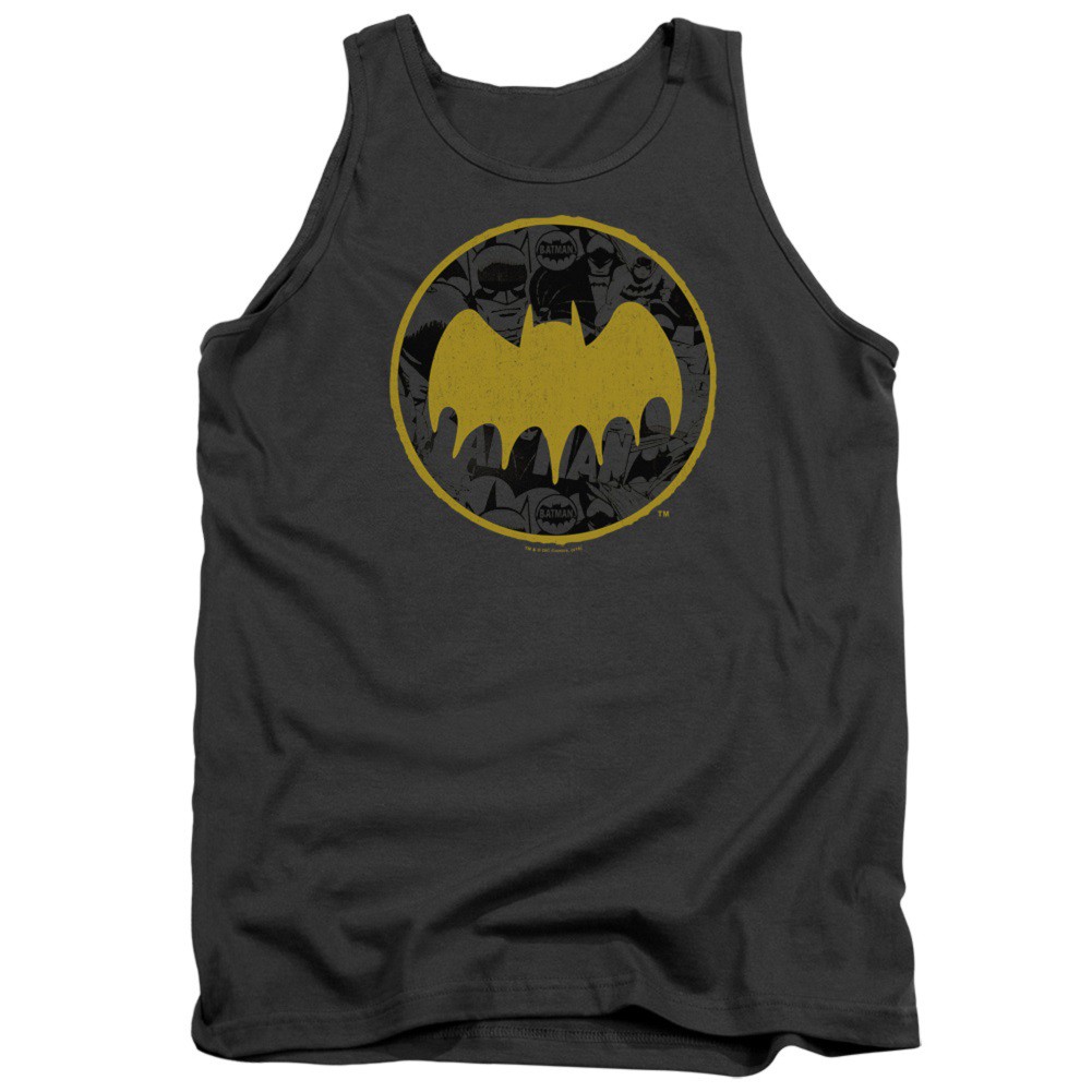 Batman Vintage Collage Logo Men's Grey Tank Top