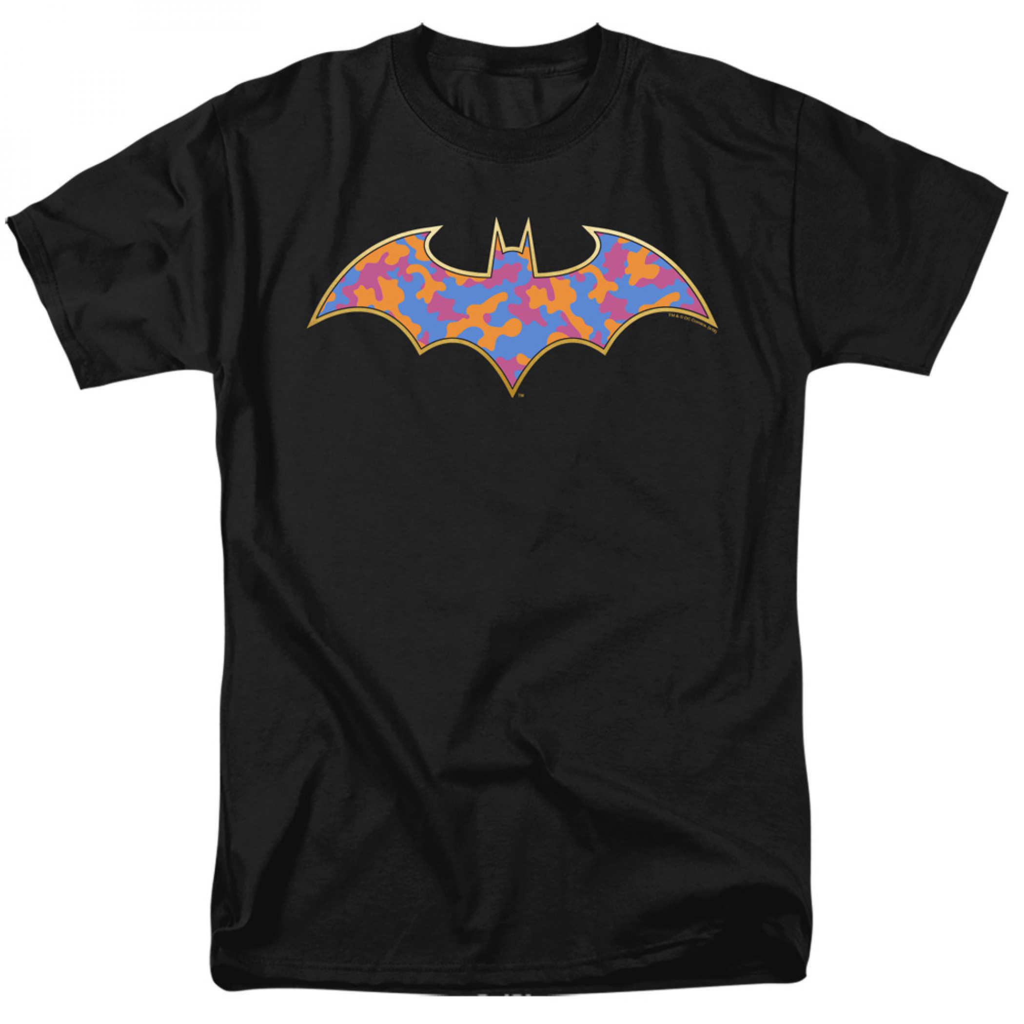 Batman Gold Camo Logo T-Shirt, Black