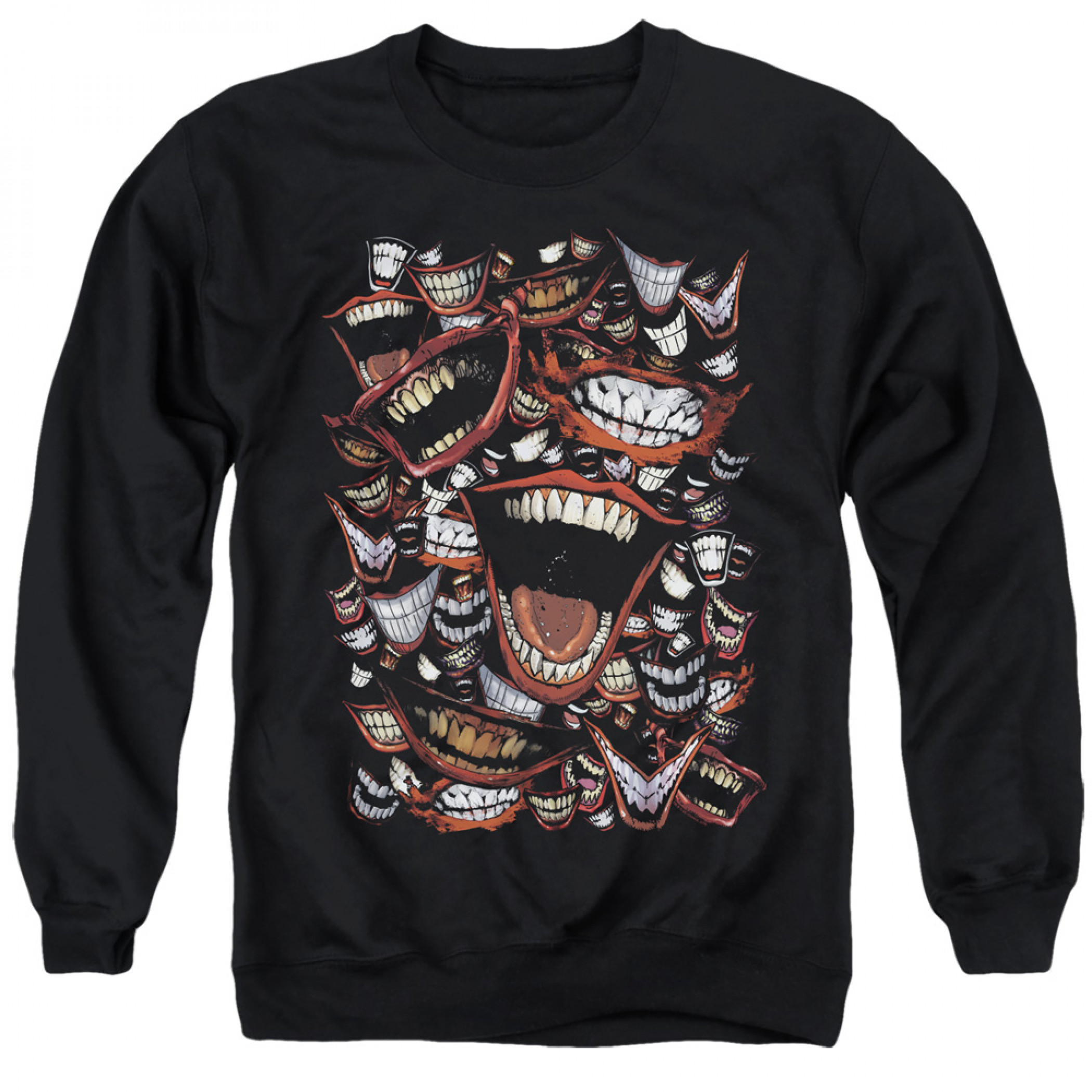The Joker Psycho Smiles Black Crewneck Sweatshirt, Black