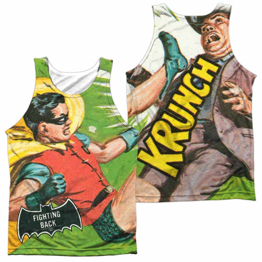 Batman Classic Tv Fighting Back Sublimation Tank Top, White