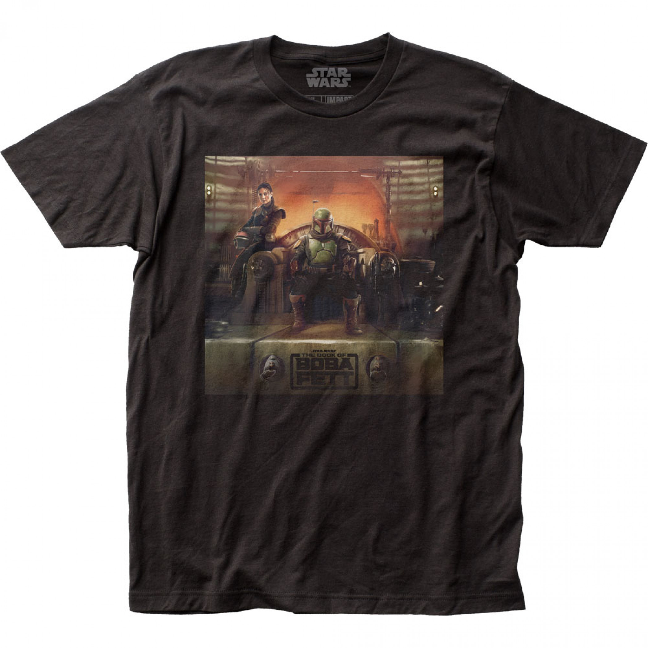 Star Wars The Book Of Boba Fett On the Throne T-Shirt, Black