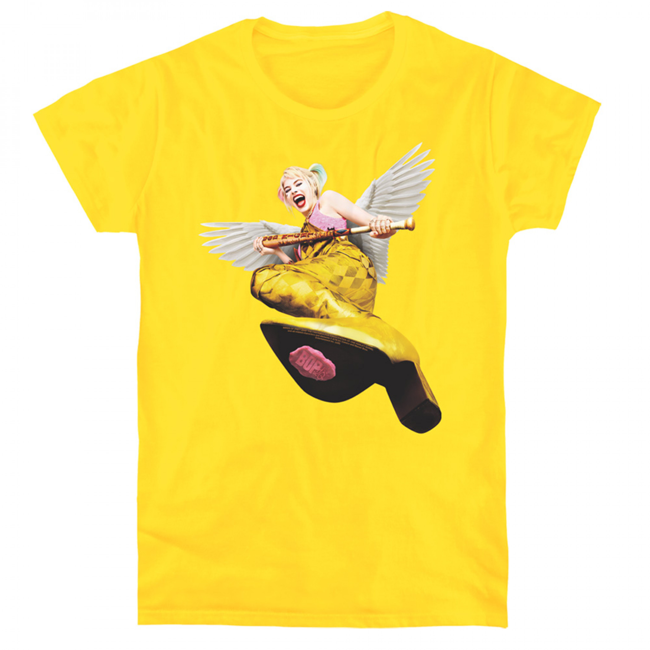 Harley Quinn Birds of Prey Kick Women's T-Shirt, Yellow