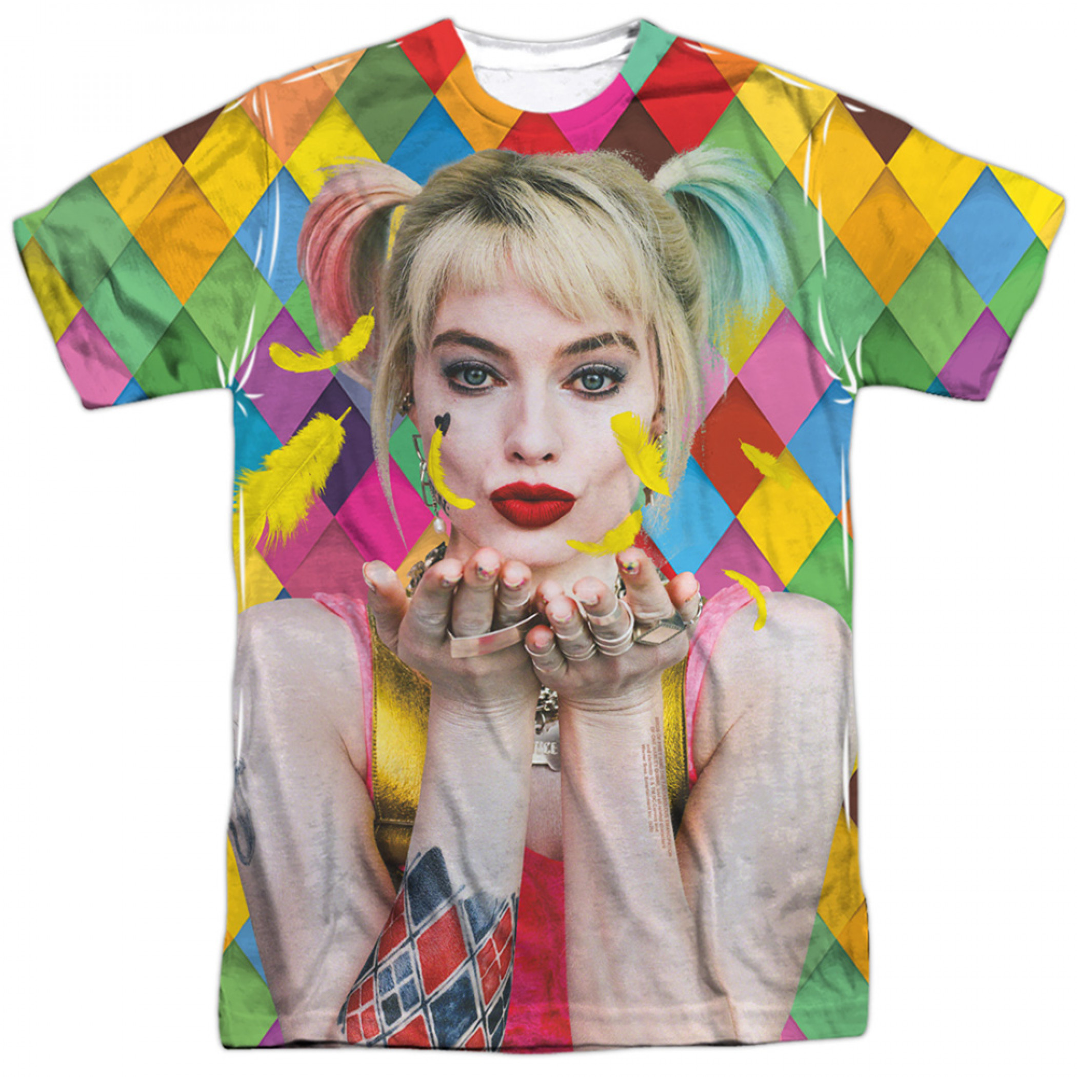 Birds of Prey Harley Quinn Feathers T-Shirt, Multi-Color