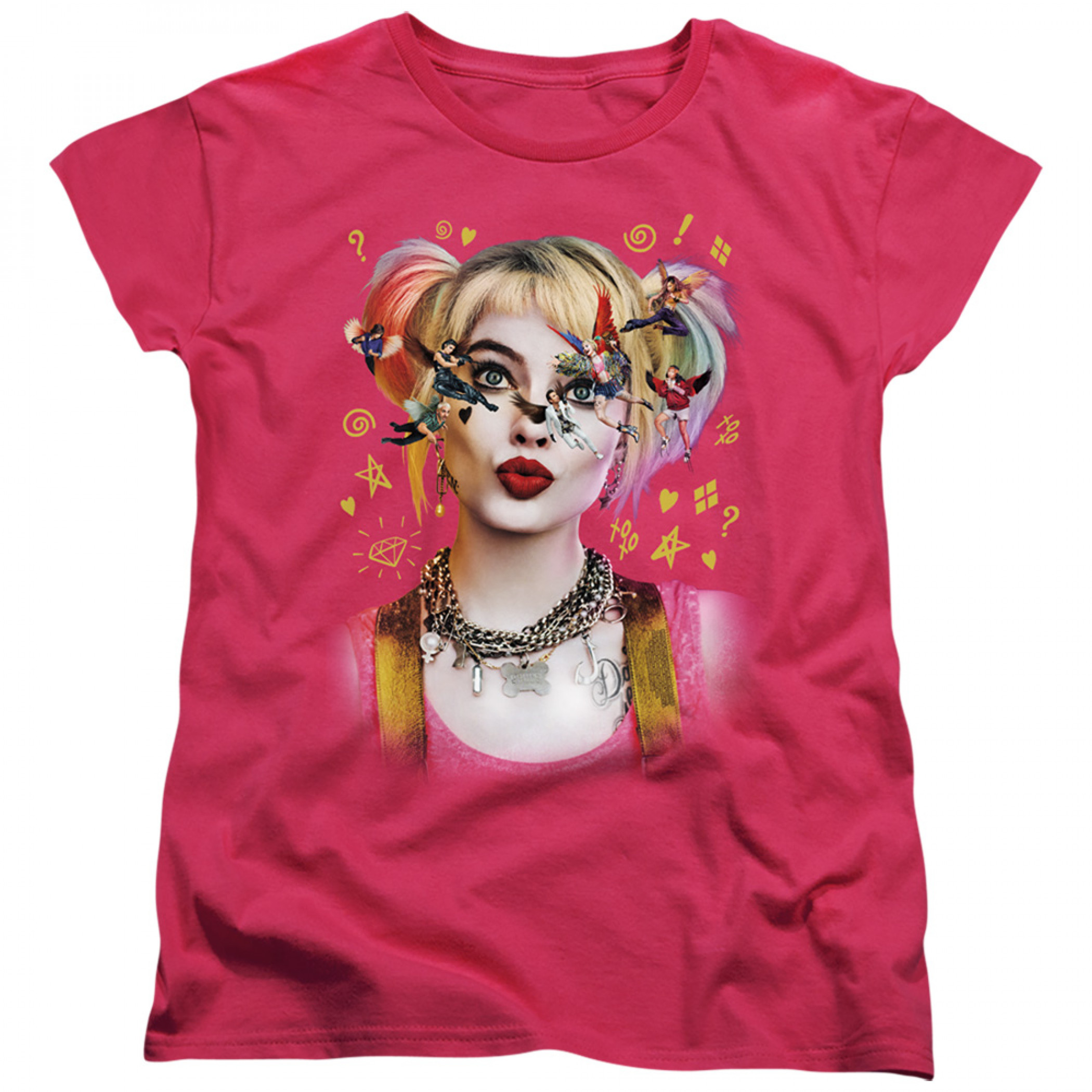 Birds of Prey Harley Quinn Seeing Birds Women's T-Shirt, Pink