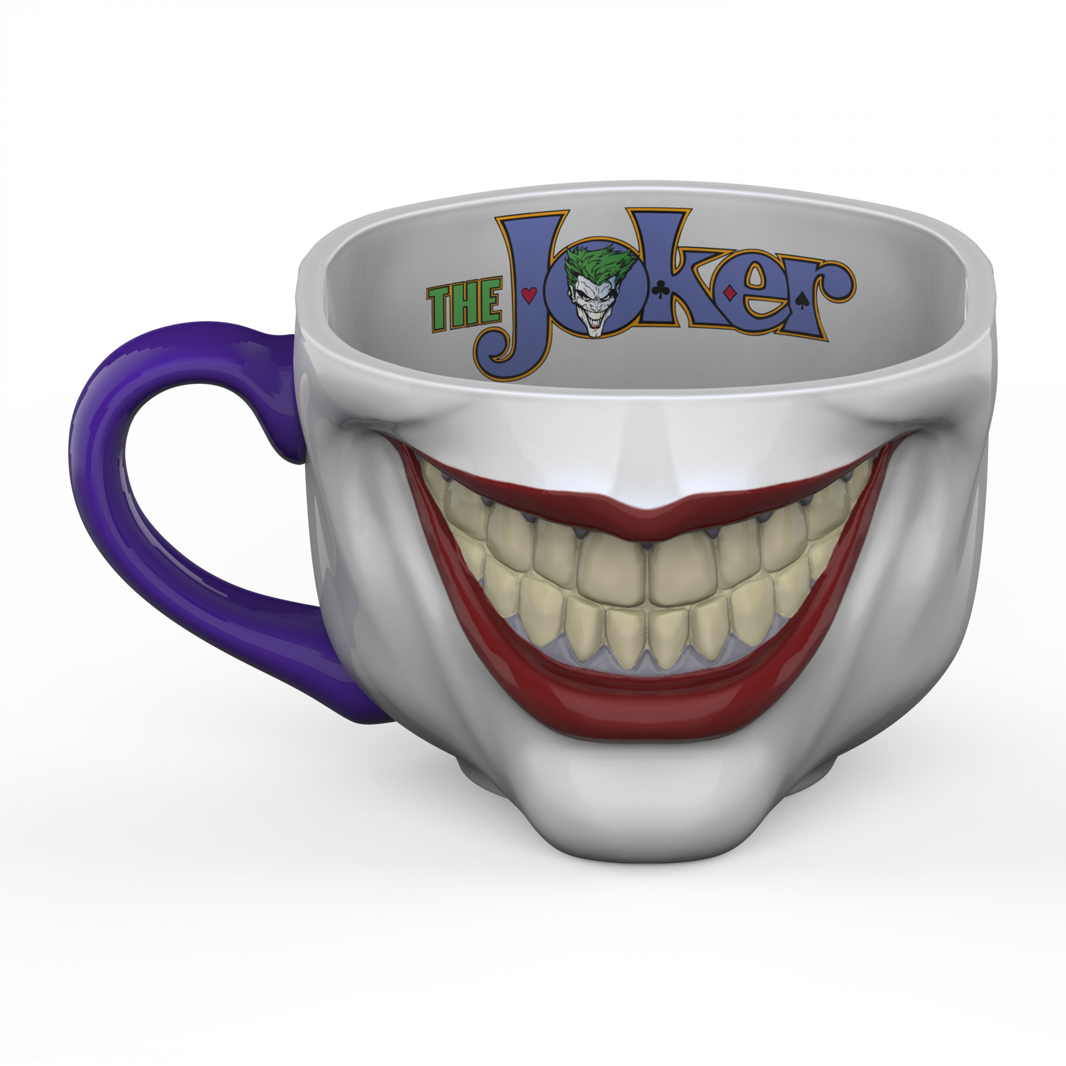DC Comics Joker Half Face Sculpted Mug, Multi-Color