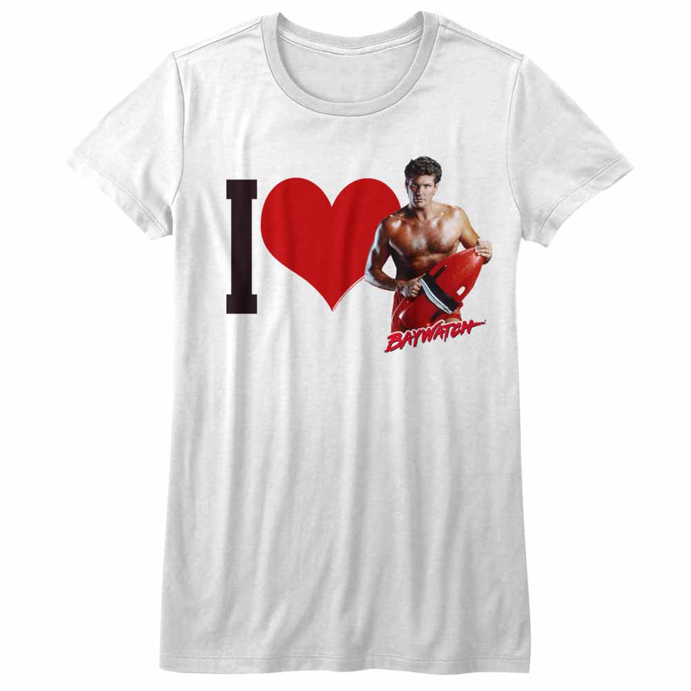 Baywatch Hearthoff Womens White T-Shirt