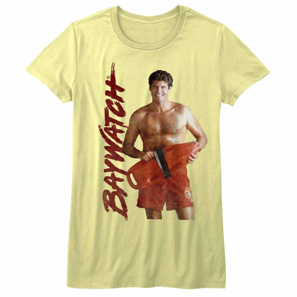 Baywatch Dave Womens Yellow T-Shirt