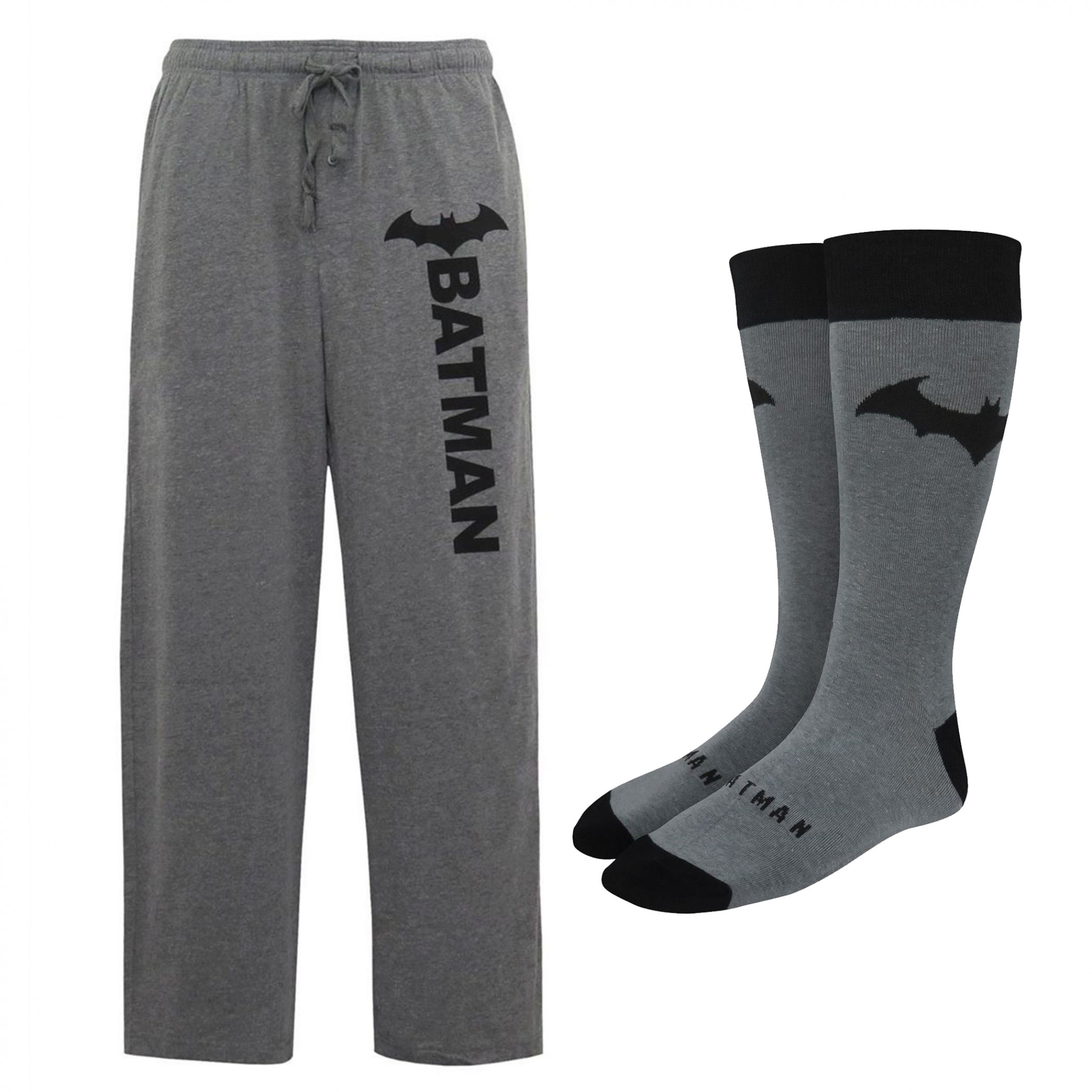 Batman Hush Sleep Pants & Socks Bundle, Grey