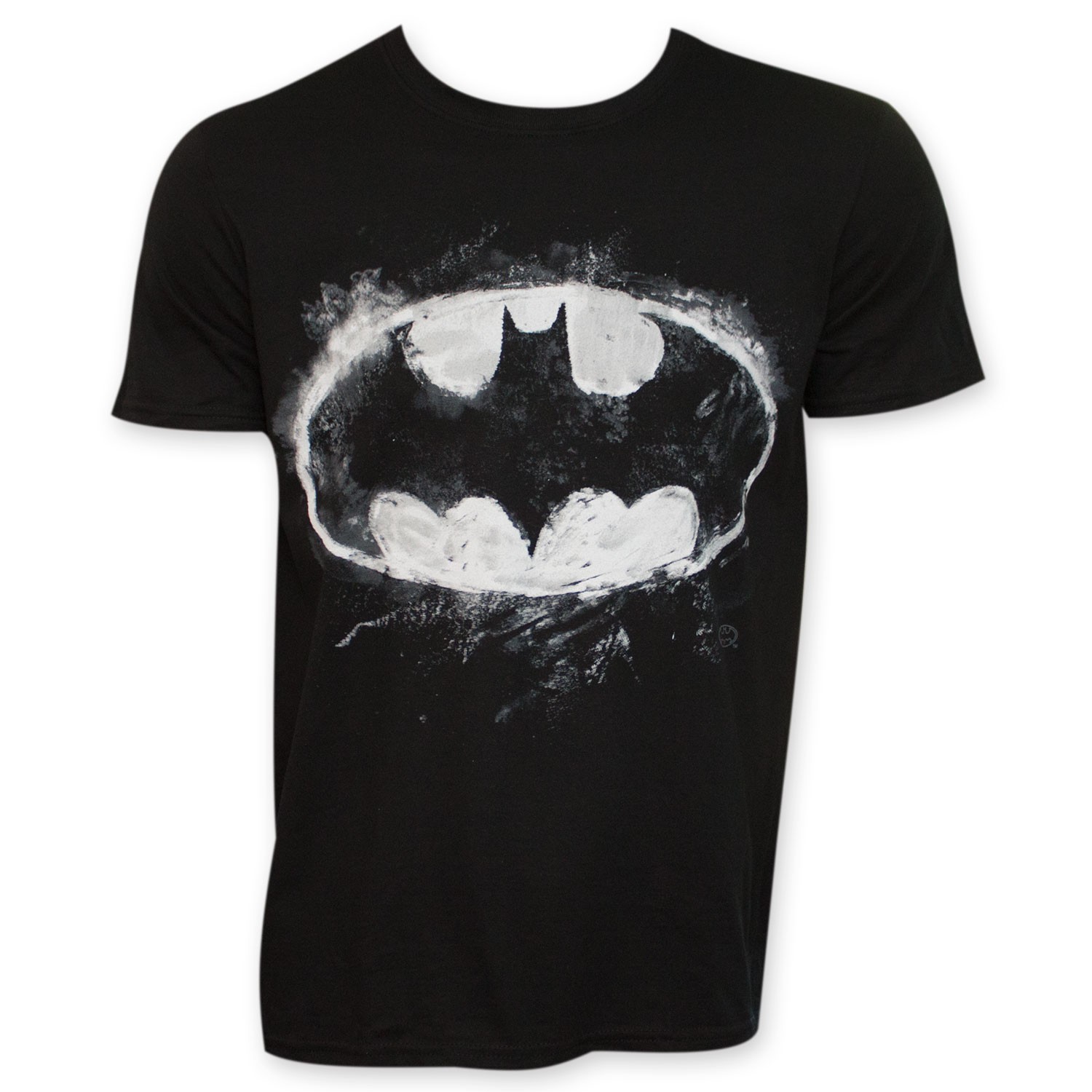 Batman Sidewalk Chalk Bat Signal Tee Shirt, Black