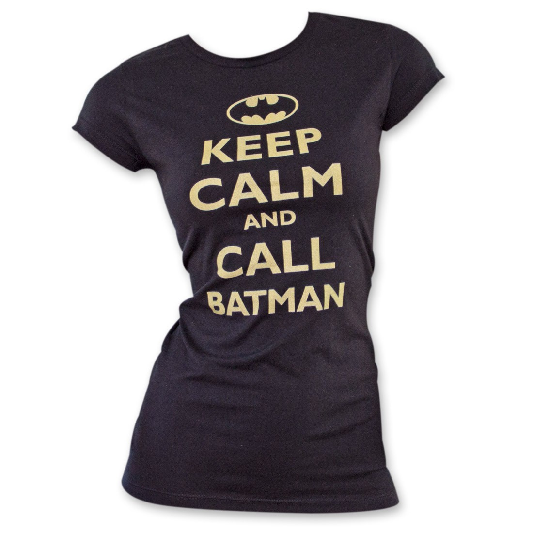 Batman Keep Calm Women's Black T-Shirt, Black
