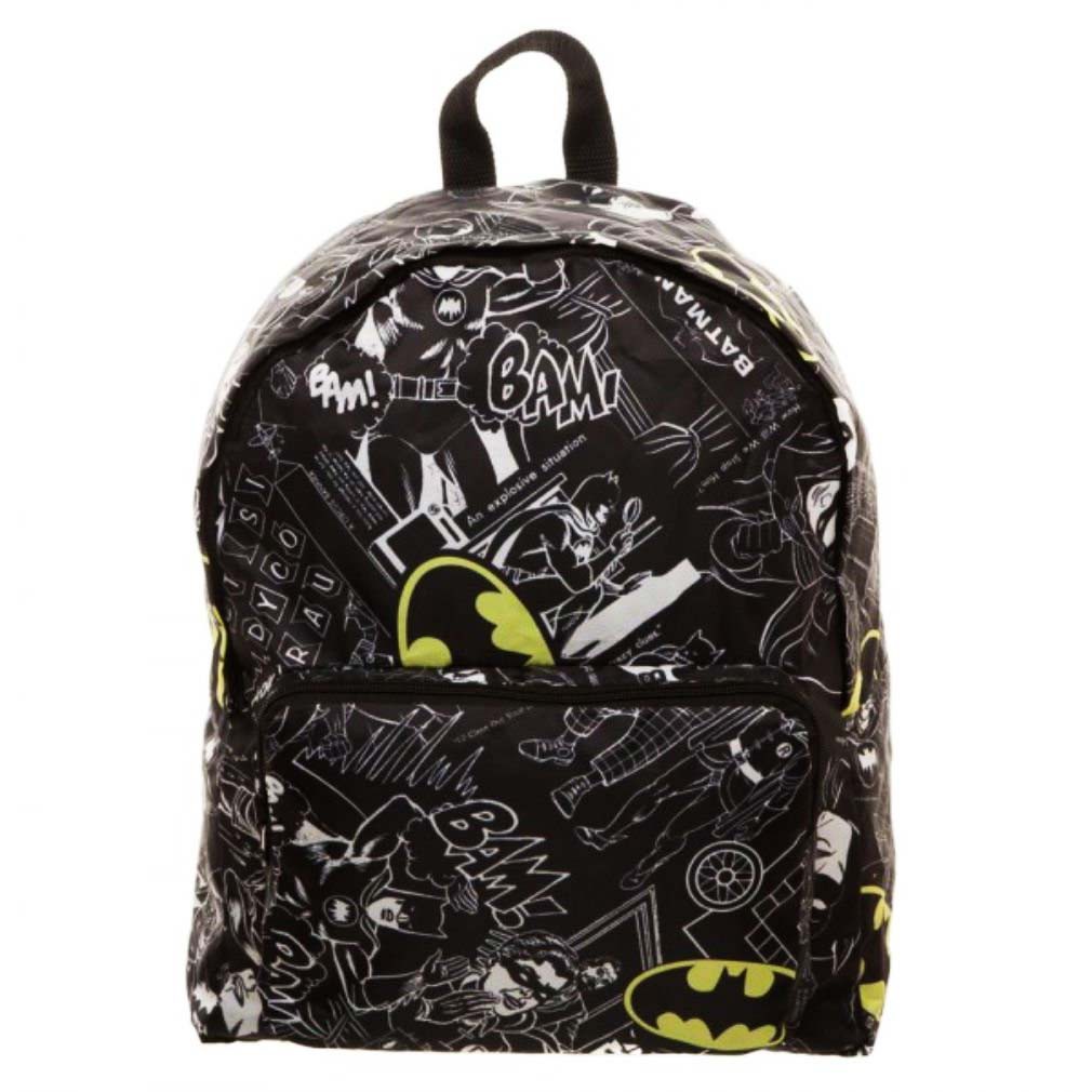 Batman Packable Black Backpack, Black