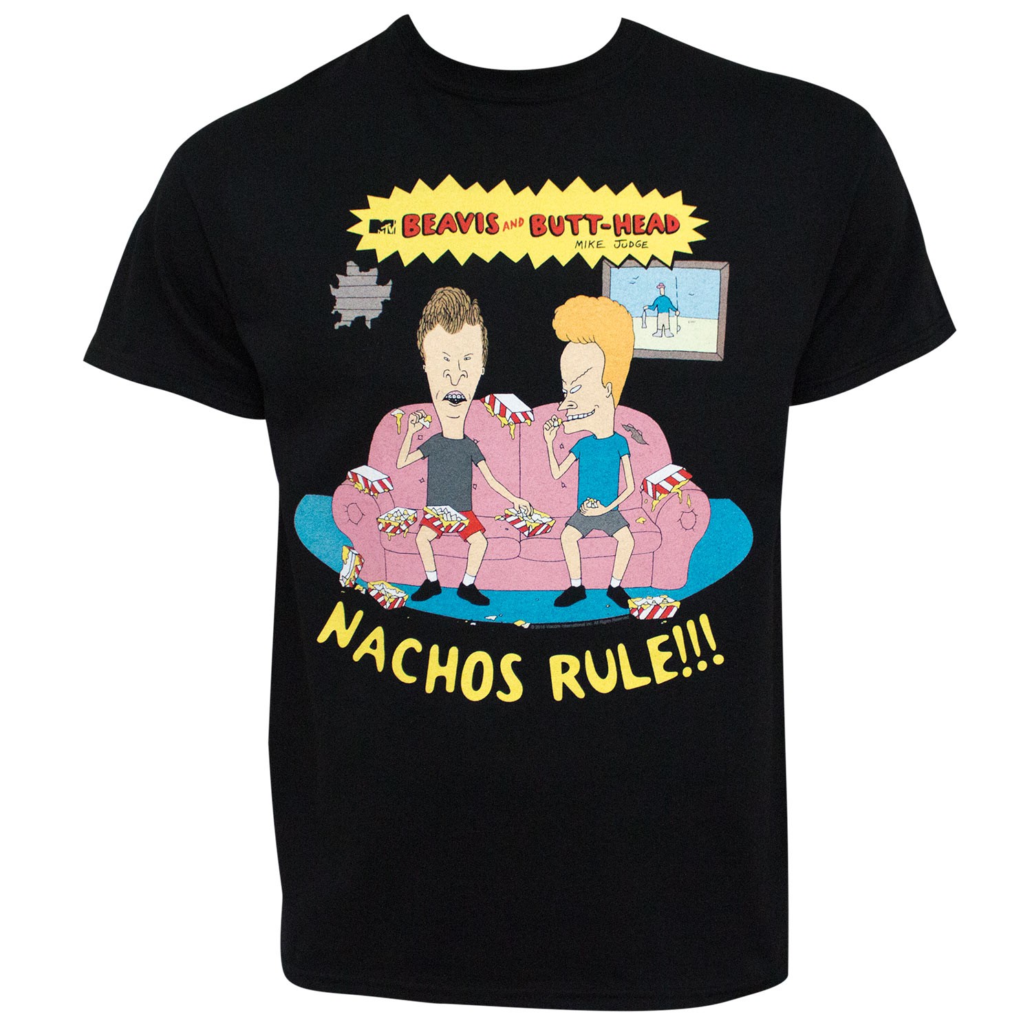 Beavis And Butthead Nachos Rule Men's Black T-Shirt