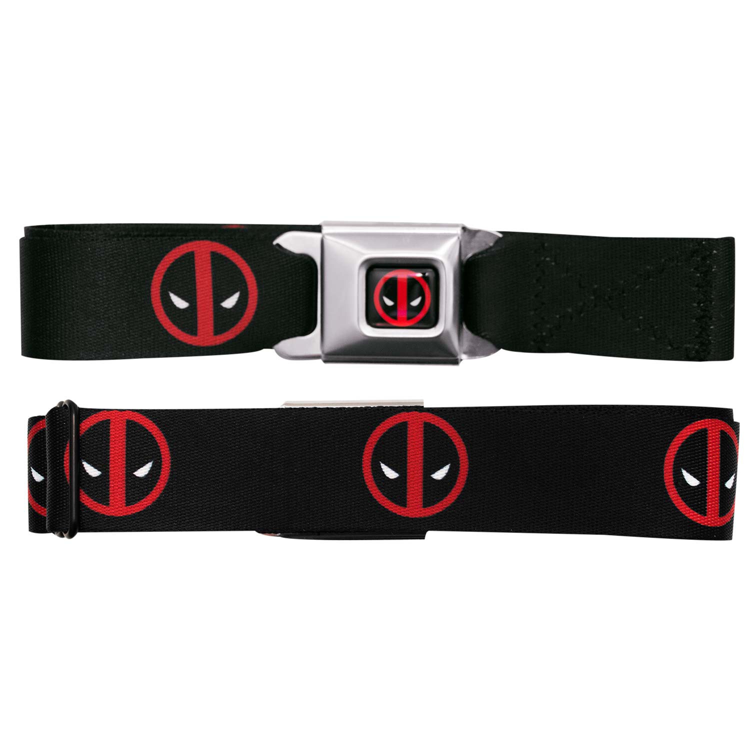 Deadpool Logo Seatbelt Buckle Belt, Black