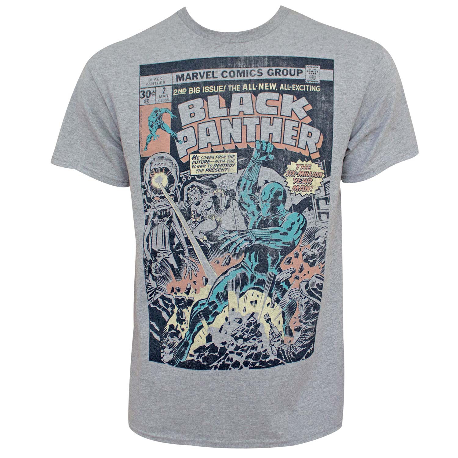 Black Panther Comic Comic Men's Gray T-Shirt