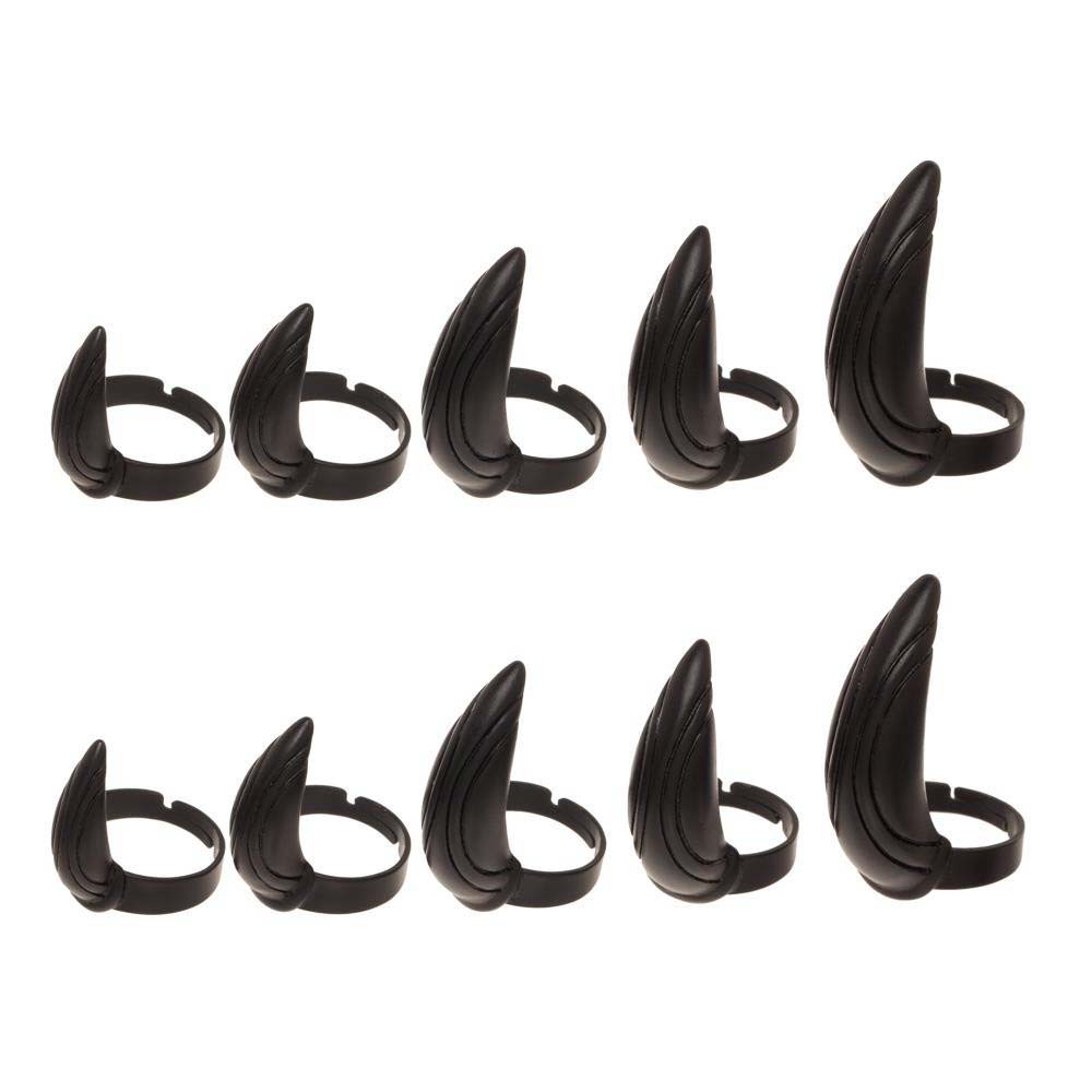Black Panther Zinc Alloy Cosplay Finger Nail Rings, Black