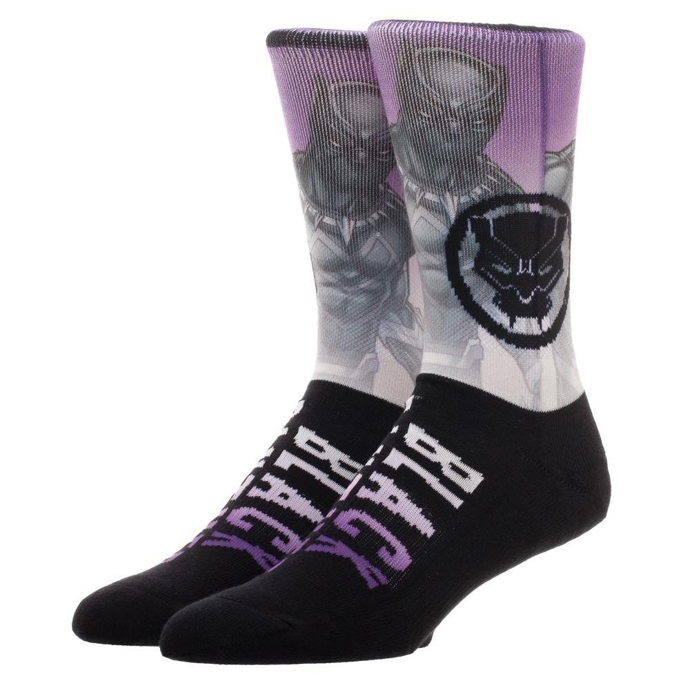 Black Panther Sublimated Knit Crew Socks, Black