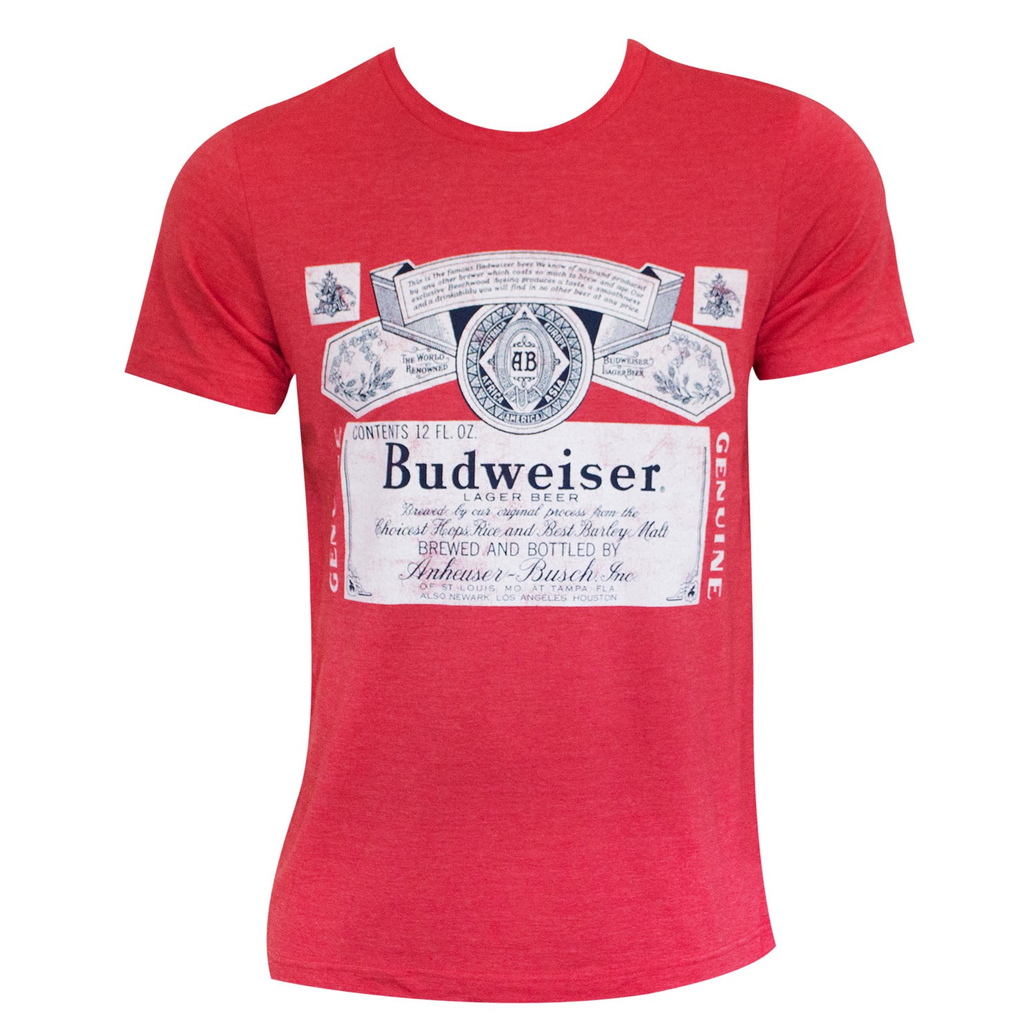 bh Forinden Certifikat Budweiser Logo Men's Heather Red T-Shirt