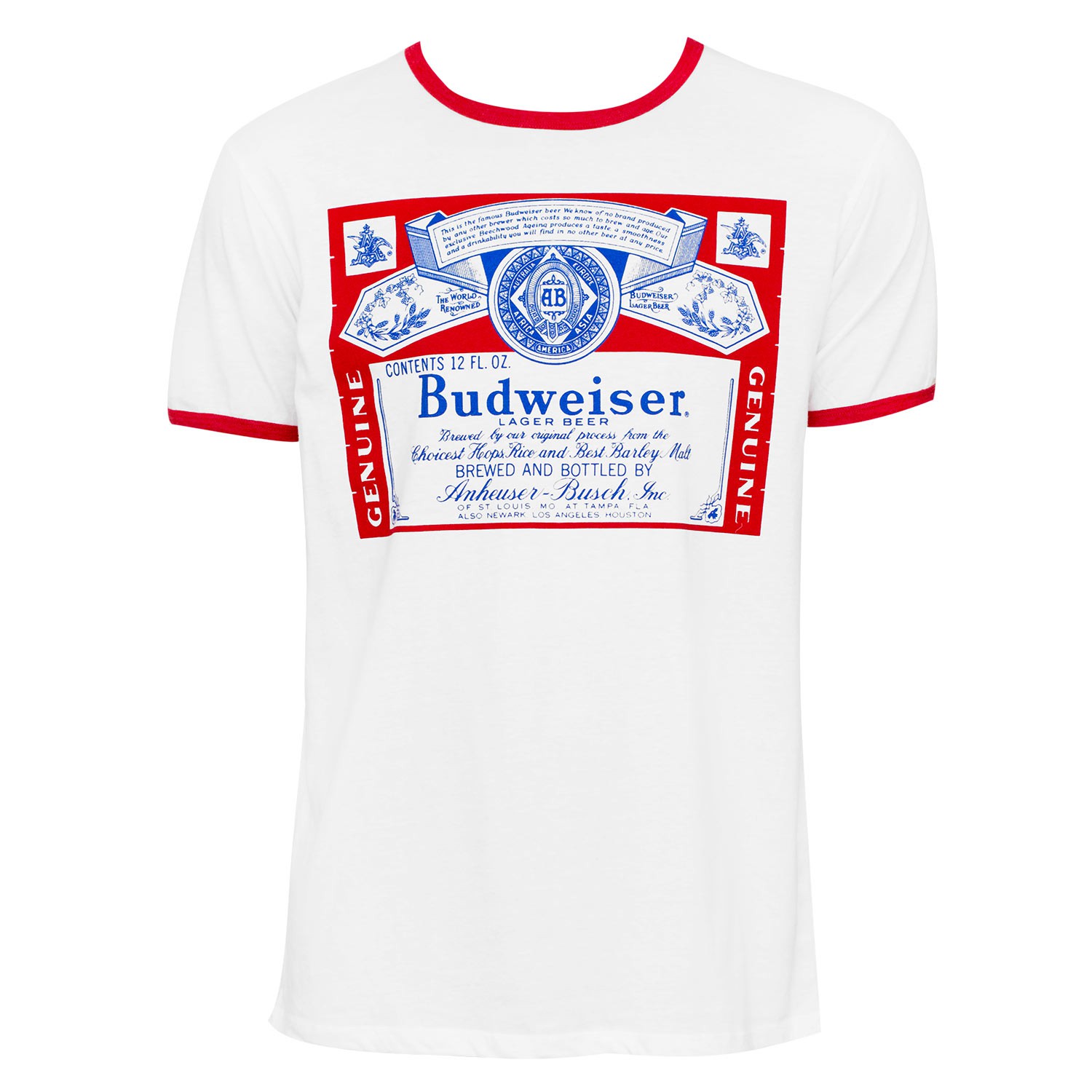 Budweiser White Ringer Tee Shirt