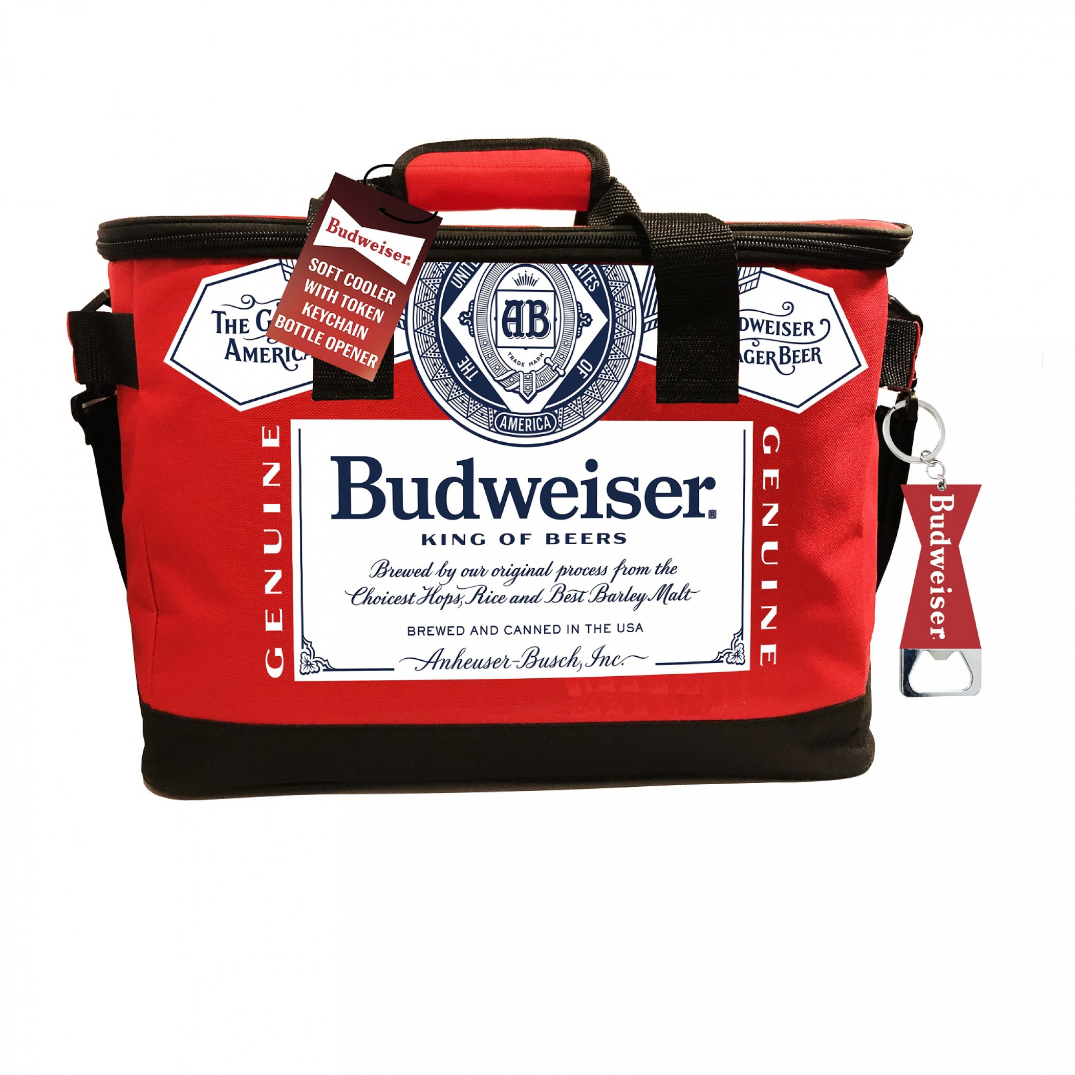 Budweiser Fabric Cooler With Bottle Opener
