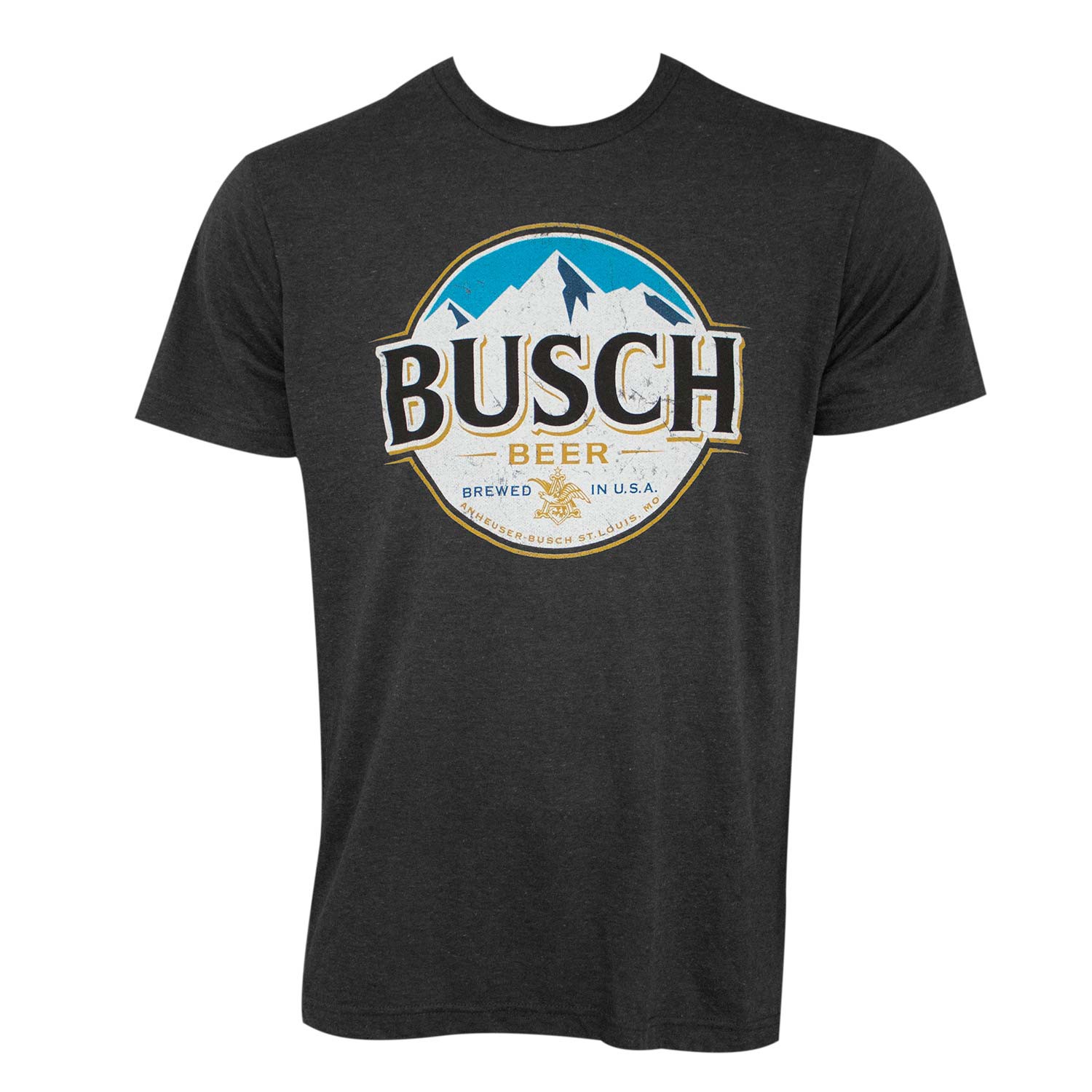 Busch Heather Black Round Logo Tee Shirt